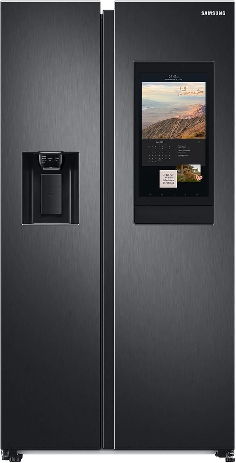 RS6HA8891B1/EG Side-by-Side Kühlschrank, 178 cm, 614 ℓ, 225 ℓ Gefriervolumen,Family Hub, Premium Black Steel