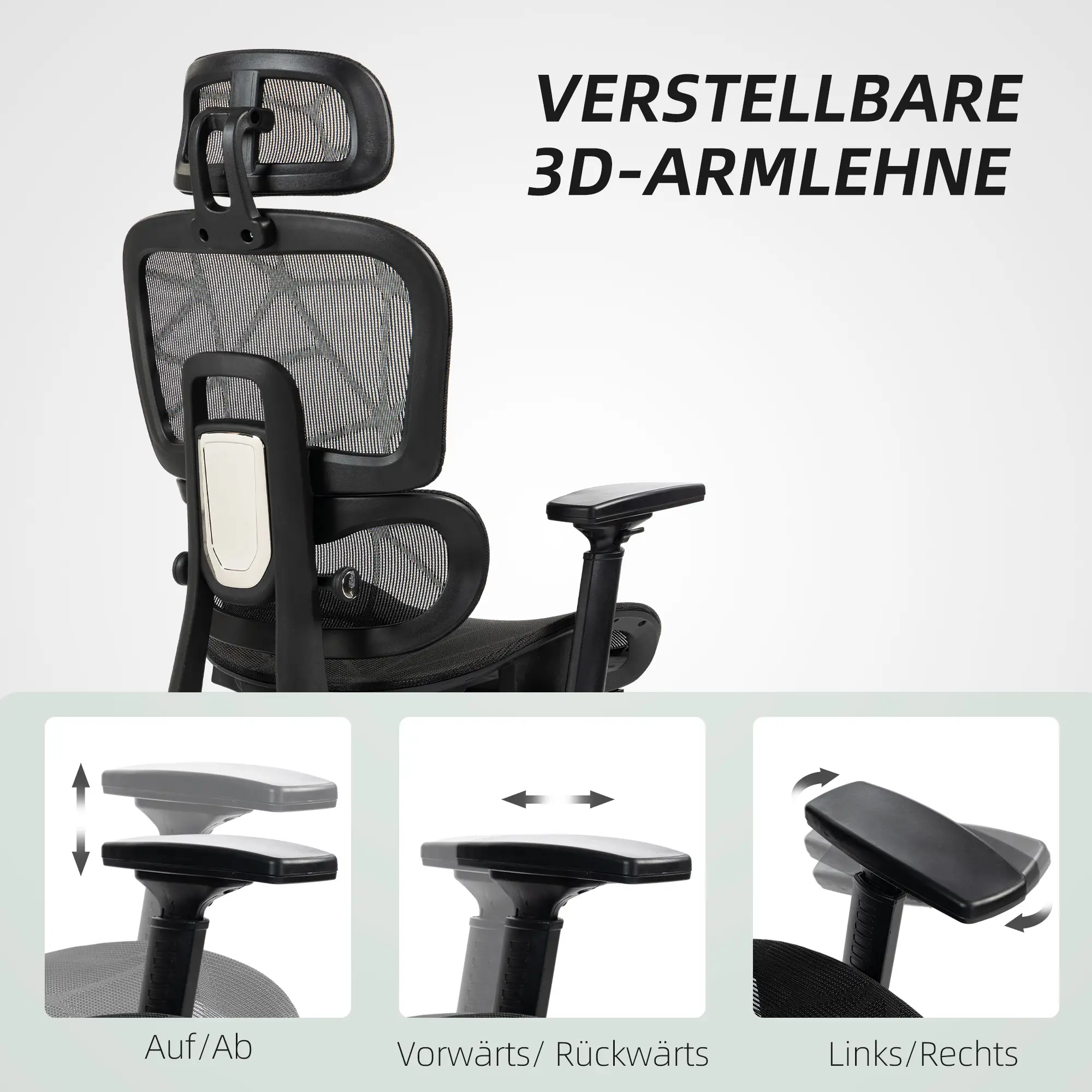 HOMCOM Bureaustoel ergonomisch verstelbaar met ligfunctie