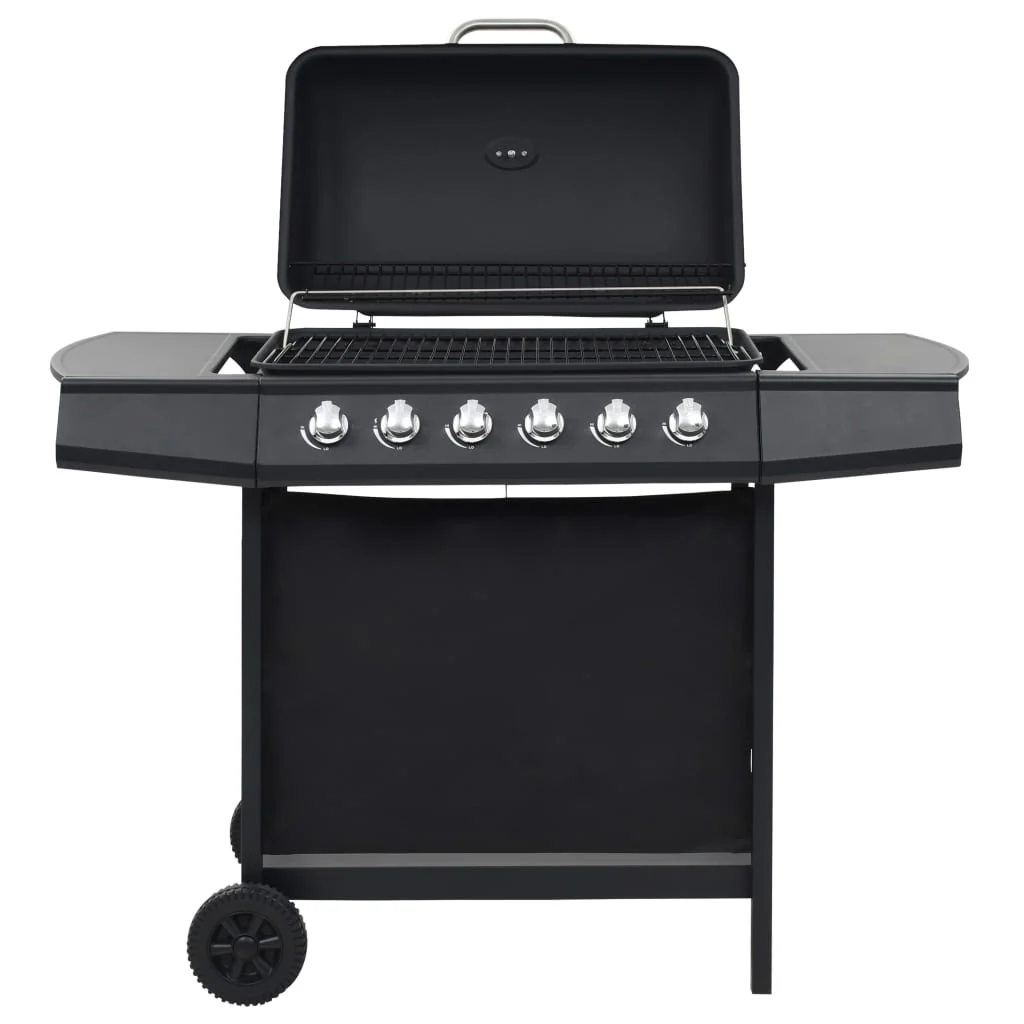 Przenośny grill gazowy z 6 polami grzewczymi, stal czarna V3794