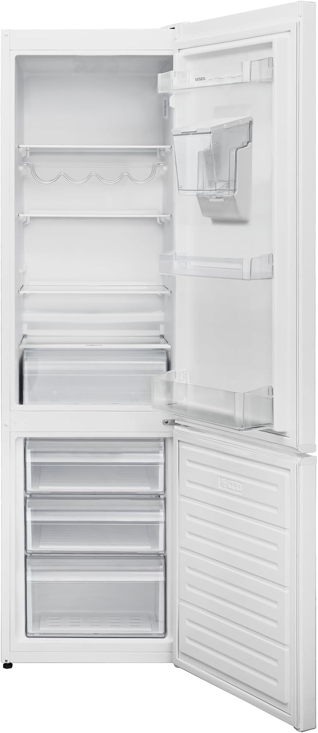 Vestel VG-CFDNB185DWN Kühl-/Gefrierkombination/Energieeffizienzklasse D/NoFrost/Nutzinhalt: 278 L/ZeroDegreeZone/Externer Wasserspender/LED-Innenbeleuchtung/Weiß