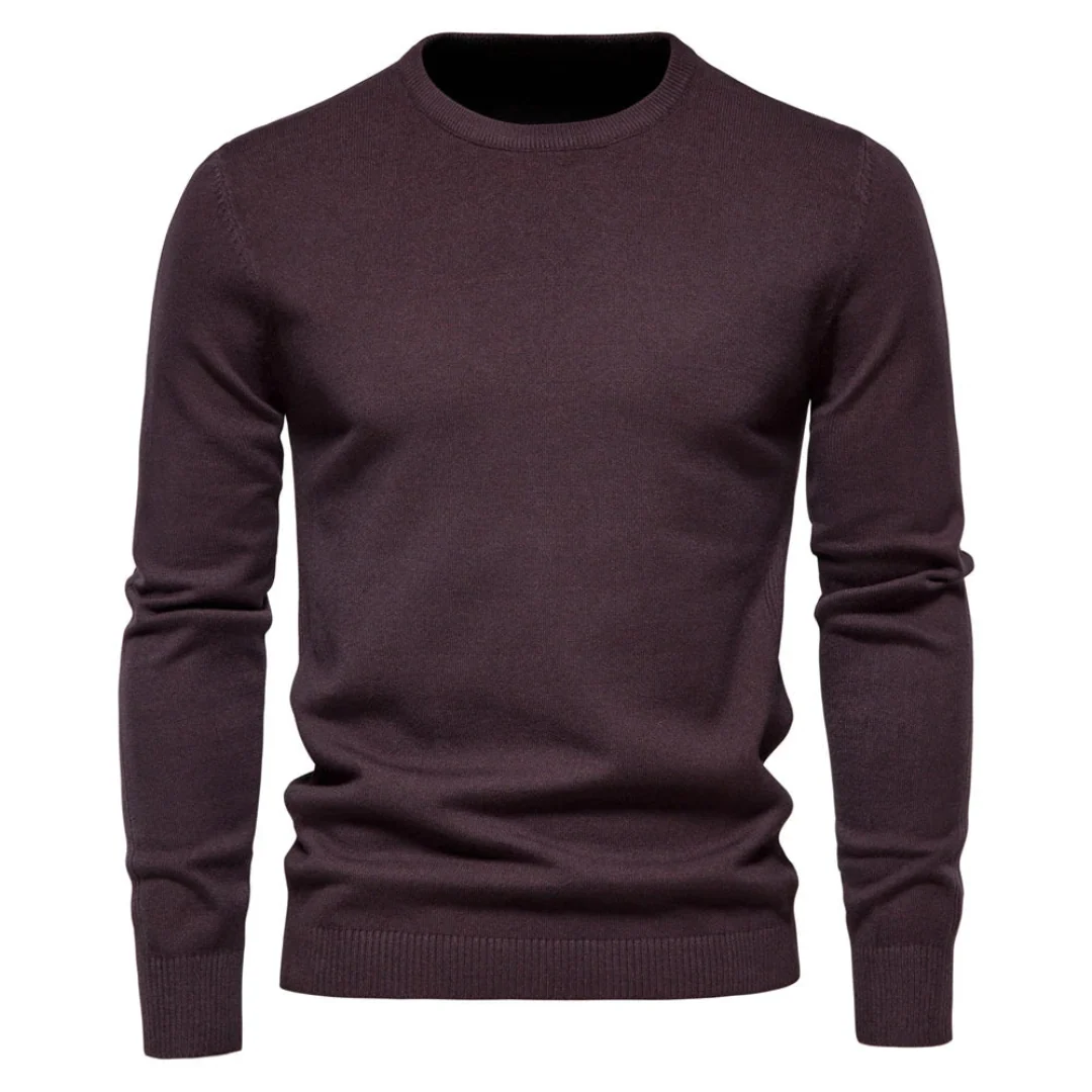 Klassischer Rundhalspullover f��r Herren | Elegante, schmale Passform