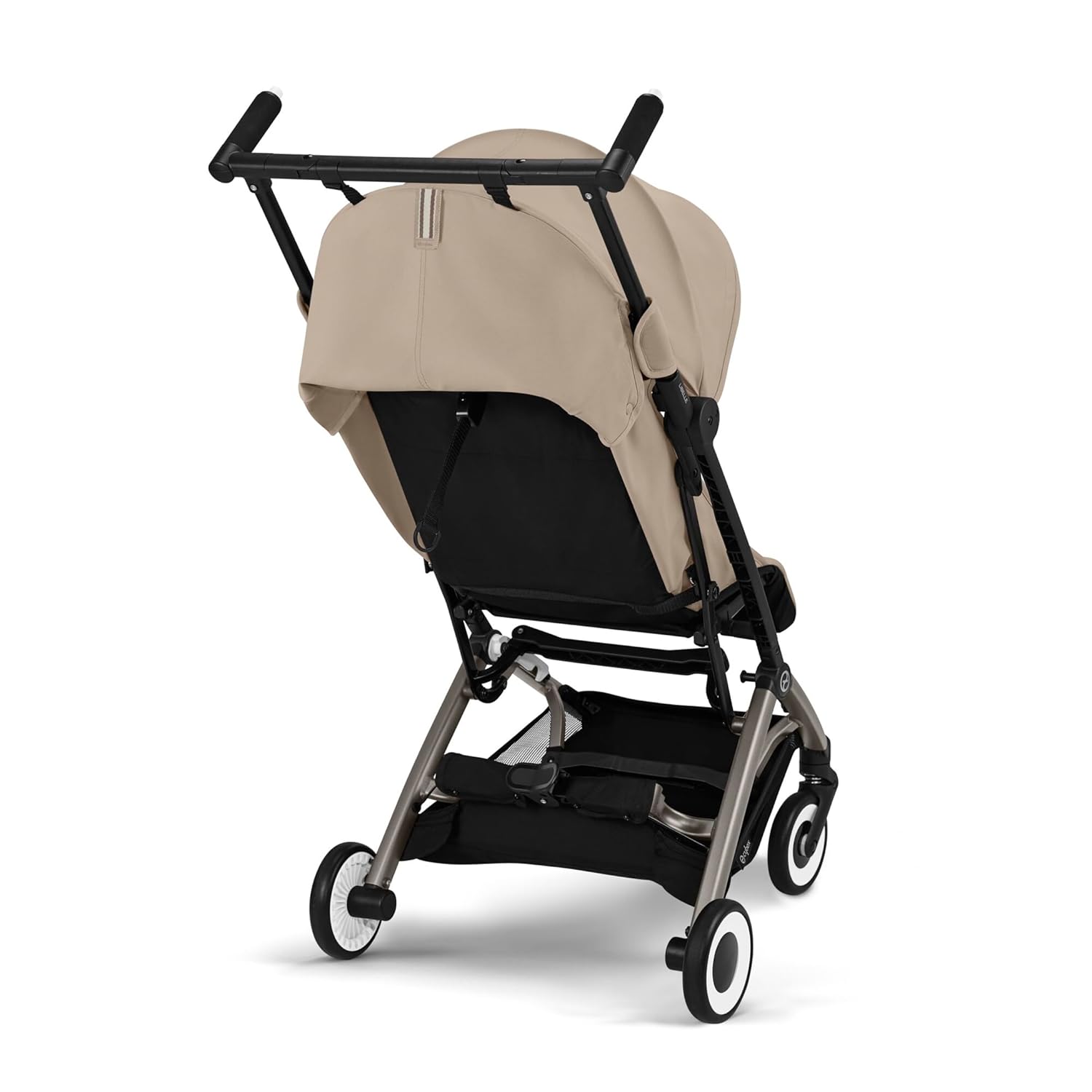 CYBEX Gold Kinderwagen Libelle mit One-Pull Harness, Von ca. 6 Monaten bis ca. 4 Jahre (max. 22 kg), Ultraleicht (nur 6 kg), Almond Beige (Beige mit taupefarbenem Rahmen)