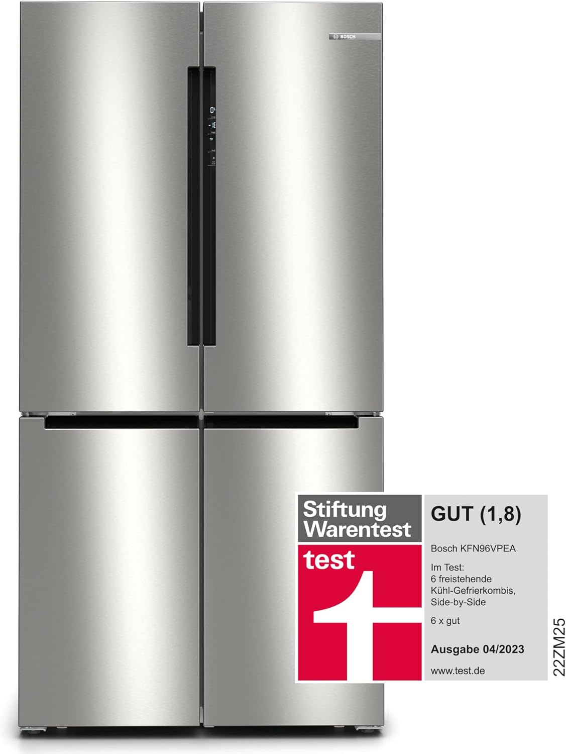 Bosch KFN96VPEA, Série 4 Réfrigérateur multi-portes congélateur en bas, 605 L, 183 x 91 (H x L), Inox anti trace de doigts