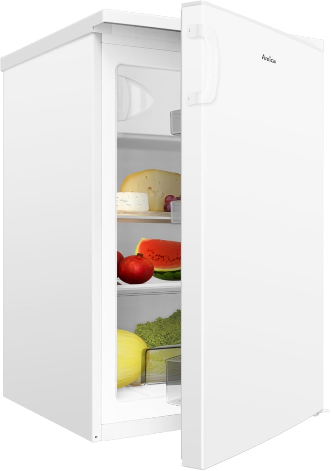 Amica KS 361 300 W Kühlschrank mit Gefrierfach/EEK: C / 107 L Nutzinhalt / 85cm hoch/weiß
