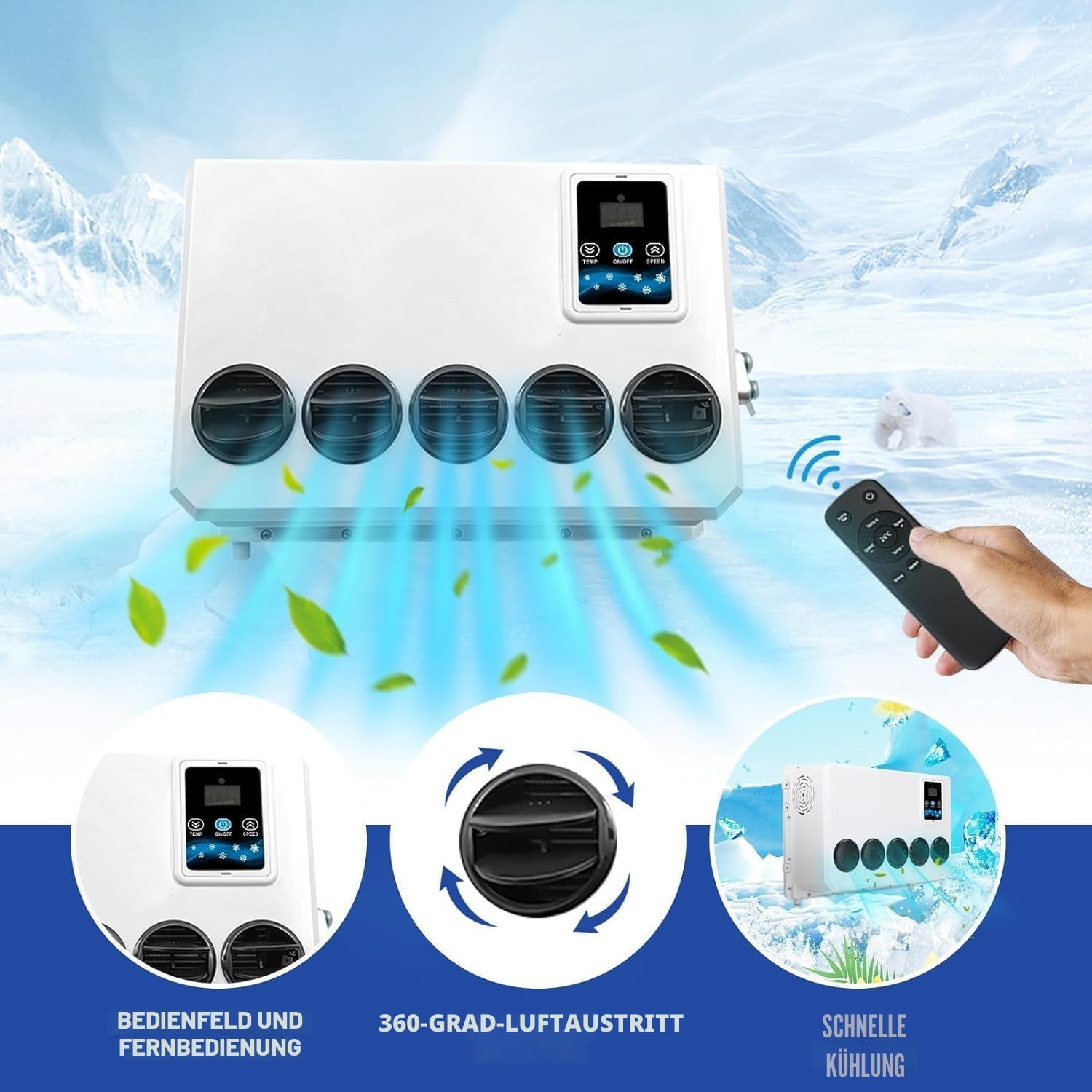 12V LKW Klimaanlage 10000BTU Split Electric AC Unit 12 Volt Fit für Wohnmobile Wohnmobil Bus Anhänger Traktoren Camper Van Parken Klimaanlage Schnelle Kühlung Low Noise