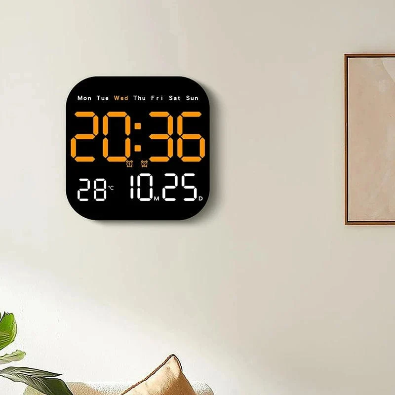 Digital Wall Clock with LED Alarm Clock