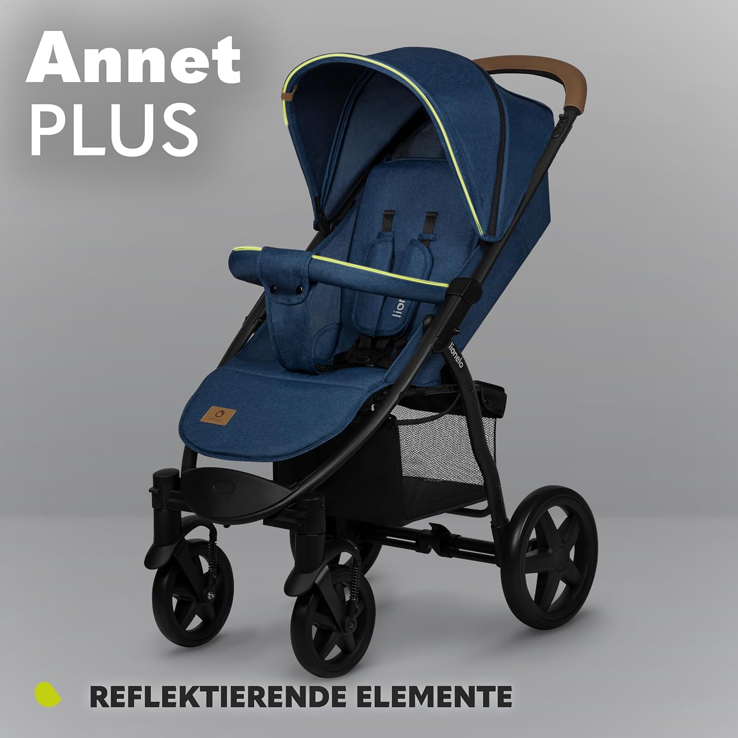 LIONELO Annet Plus Buggy bis 22 kg mit Liegefunktion, Kinderwagen klein zusammenklappbar mit Zubehör, Eva-Schaum-Räder, Moskitonetz, Fußdecke Getränkehalter, Korb