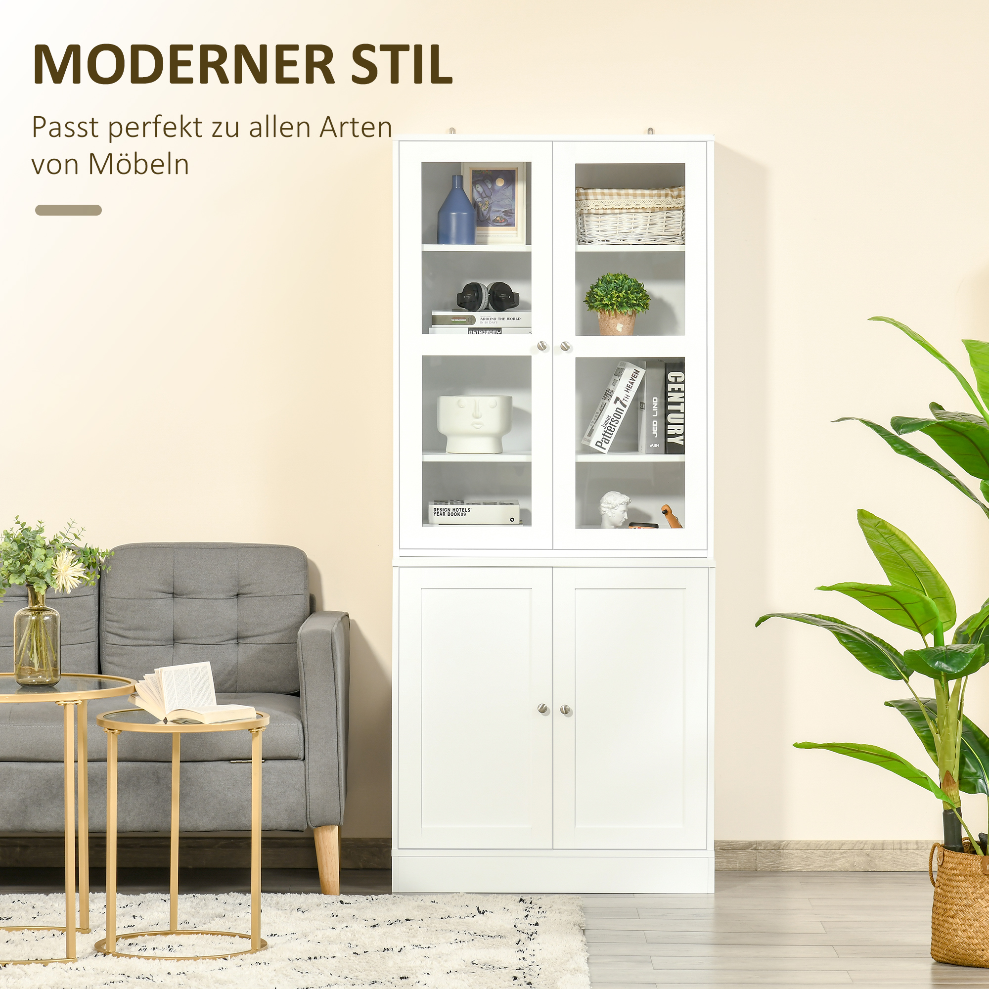 Boekenplank Wandplank Plank, 2 planken, 76 cm x 40 cm x 178,5 cm, Wit