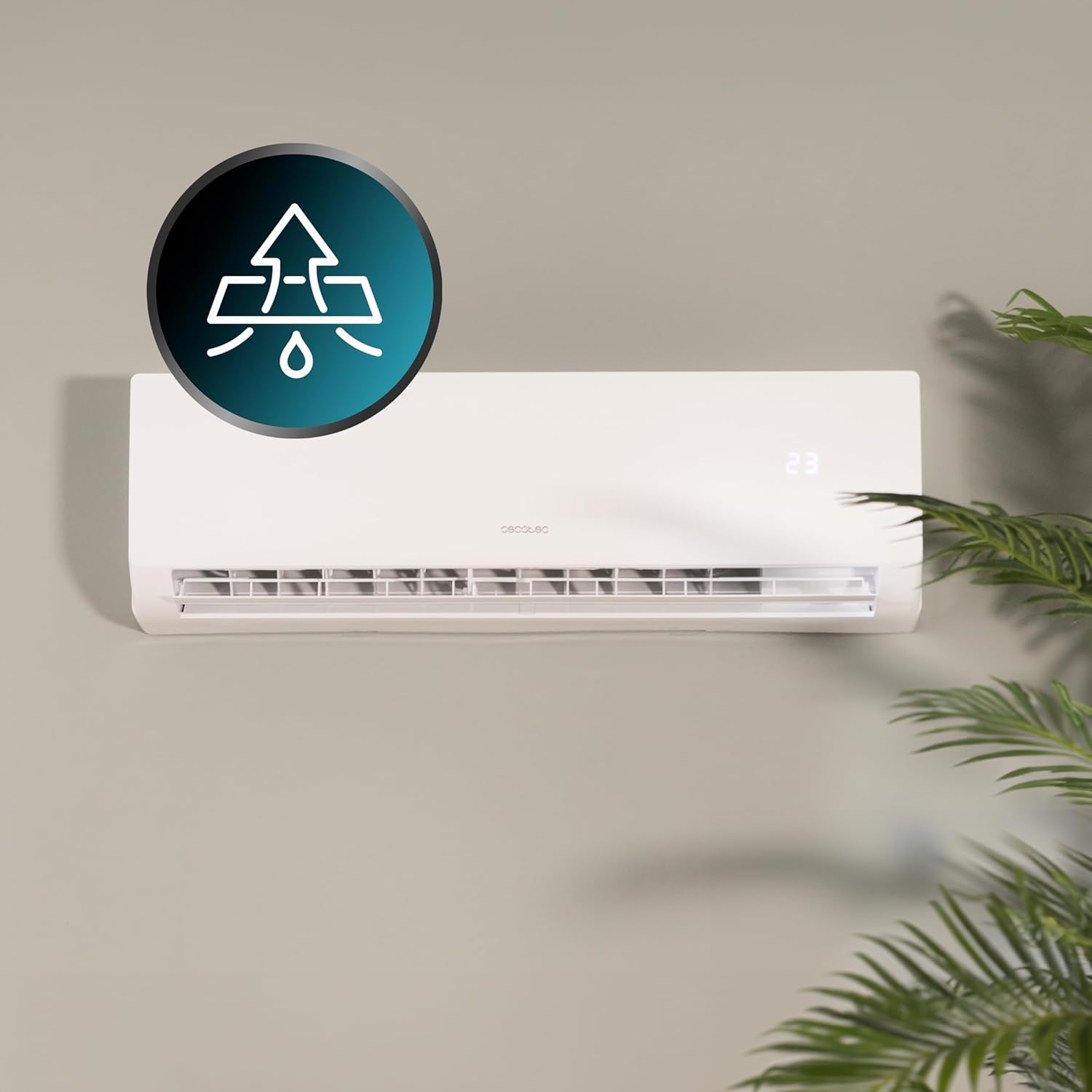 Cecotec Split-Klimaanlage AirClima 9000 Smartfresh. 9000 BTU, Wärmepumpe, Inverter-System, 5 Betriebsmodi, 8 Geschwindigkeitsstufen, Entfeuchter, 24-Stunden-Timer für die Klimatisierung