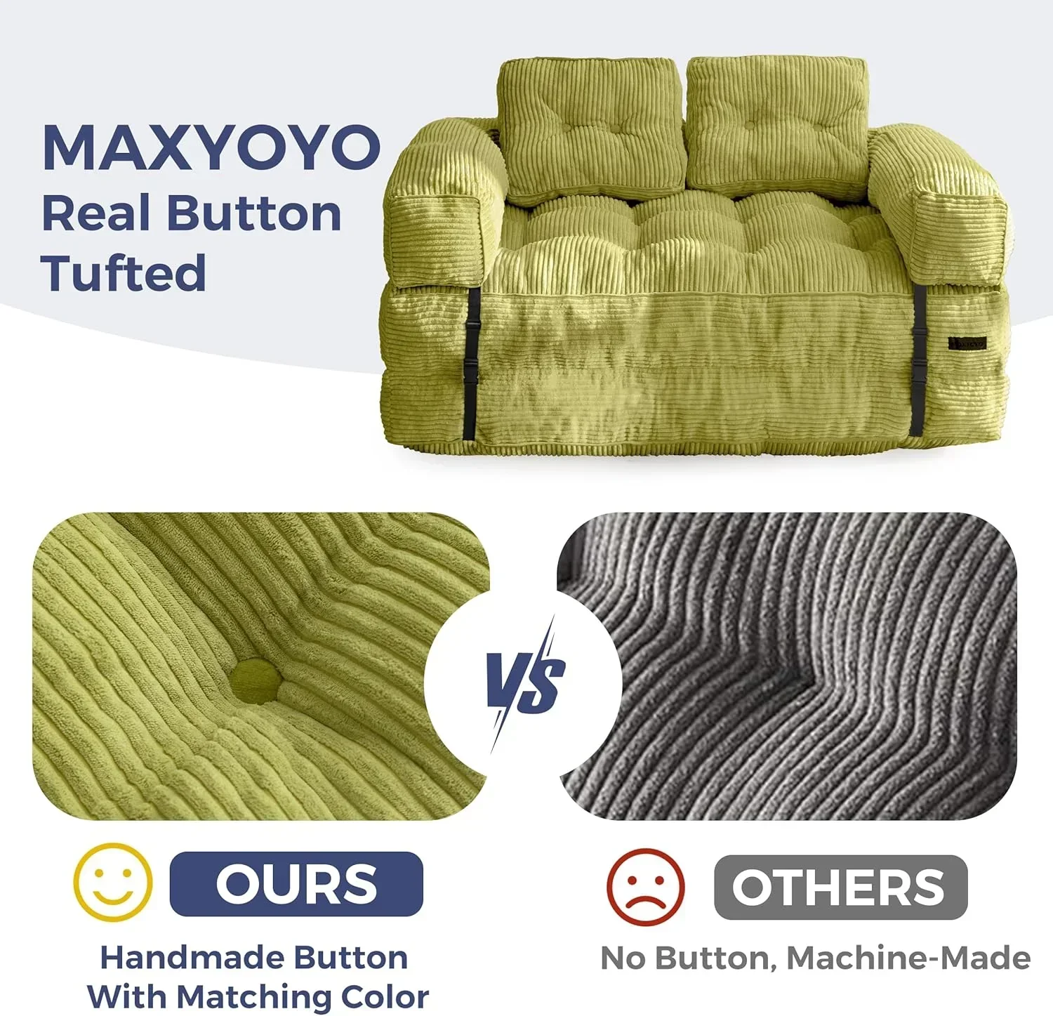 Folding Sofa Bed L-Shaped Convertible Sofa Bed with Armrests and Pillows