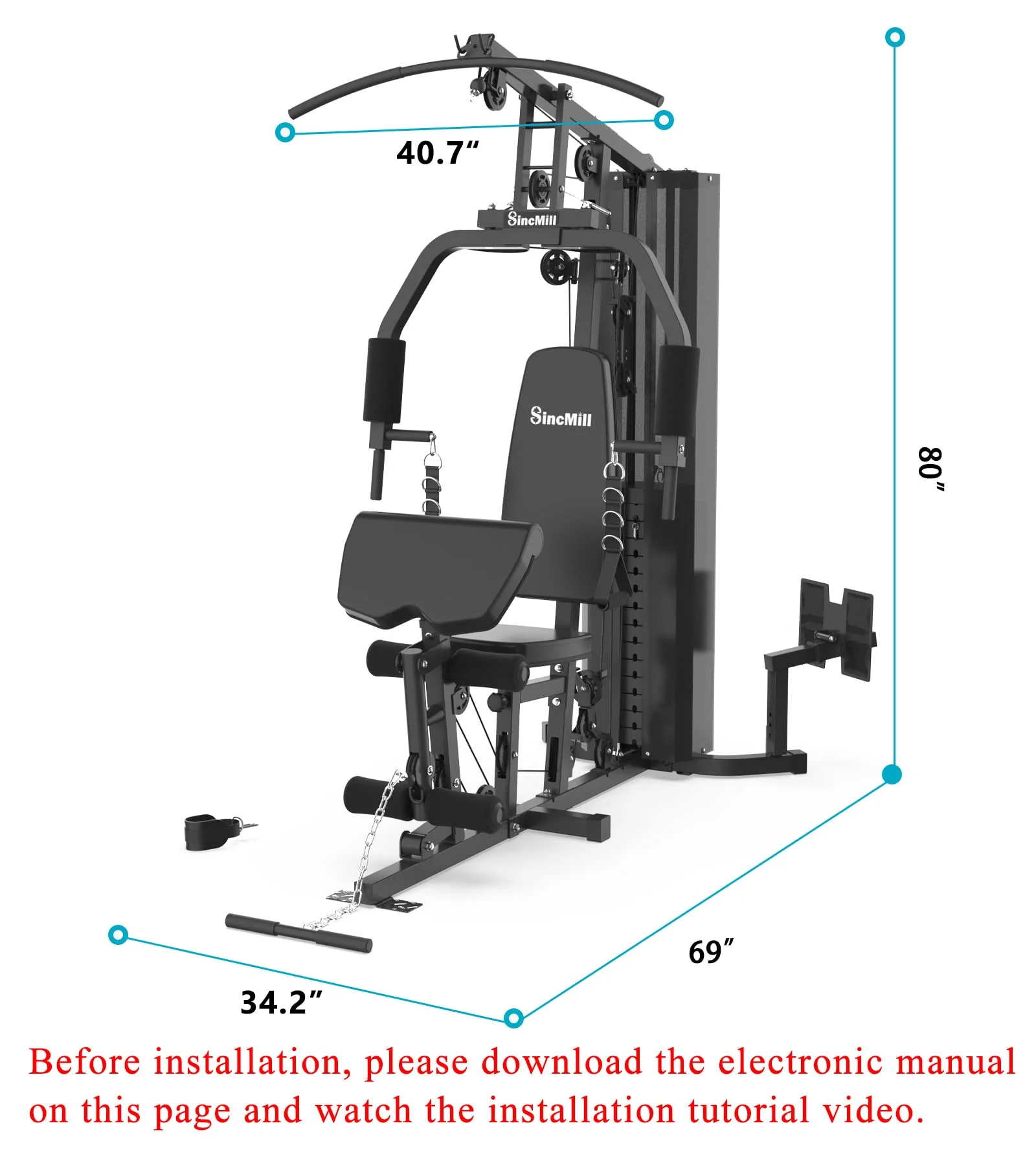 Home Gym SCM-1148L 148LB Multifunctional Full Body Home Gym Equipment for Home Workout