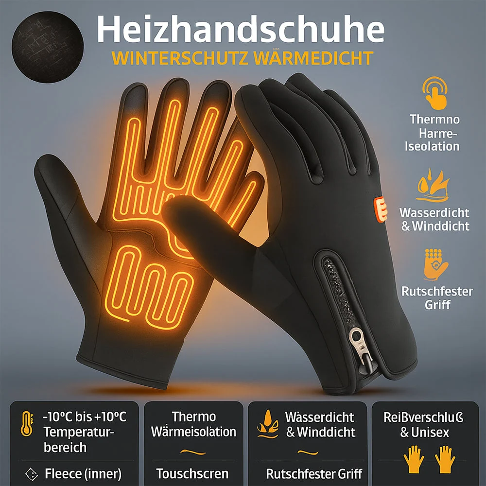 Beheizbare Winterhandschuhe – Wasserdicht & Touchscreen-kompatibel