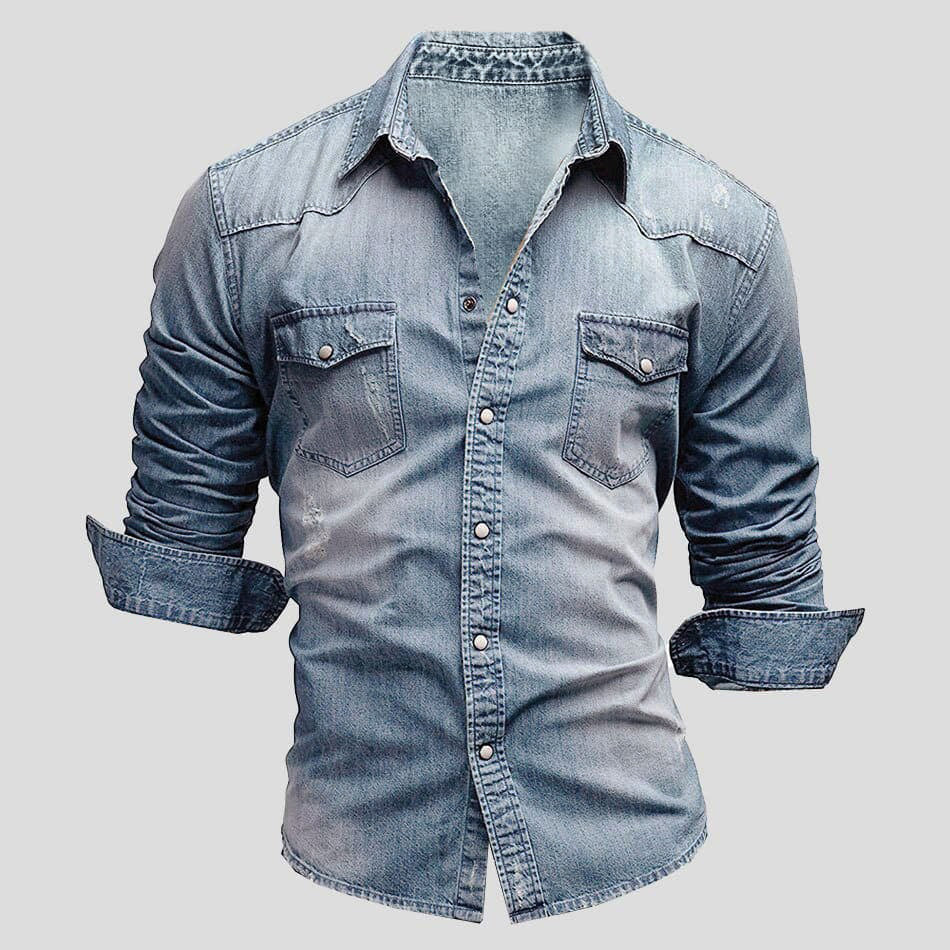Denimbluse f��r Damen mit modernem Schnitt und stilvollem Alltagslook