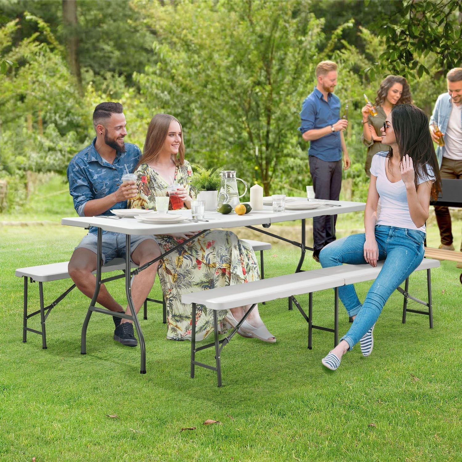 2025 Conjunto de mobiliario plegable para fiestas Bayreuth 180x70x74 cm