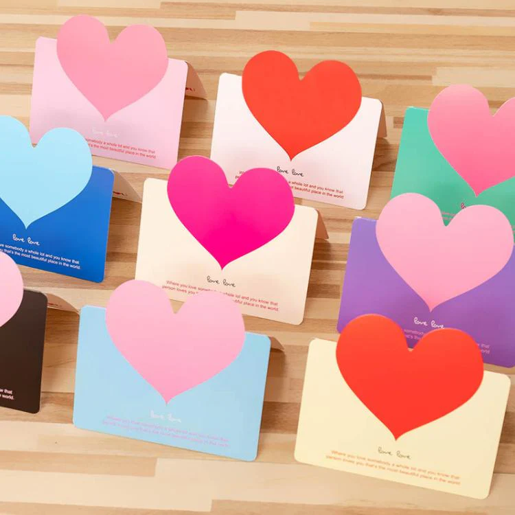 Universal Christmas Valentines Day Greeting Card Birthday Tanabata Blessing Message Card, Random Color Delivery