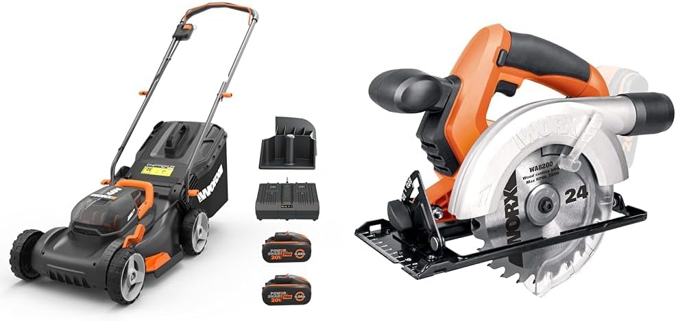 WORX WG743E Accu-grasmaaier 40V �C Professionele grasmaaier met mulchfunctie & PowerShare accu �C Draadloos grasmaaien �C Ideaal voor tuinen tot 500m2