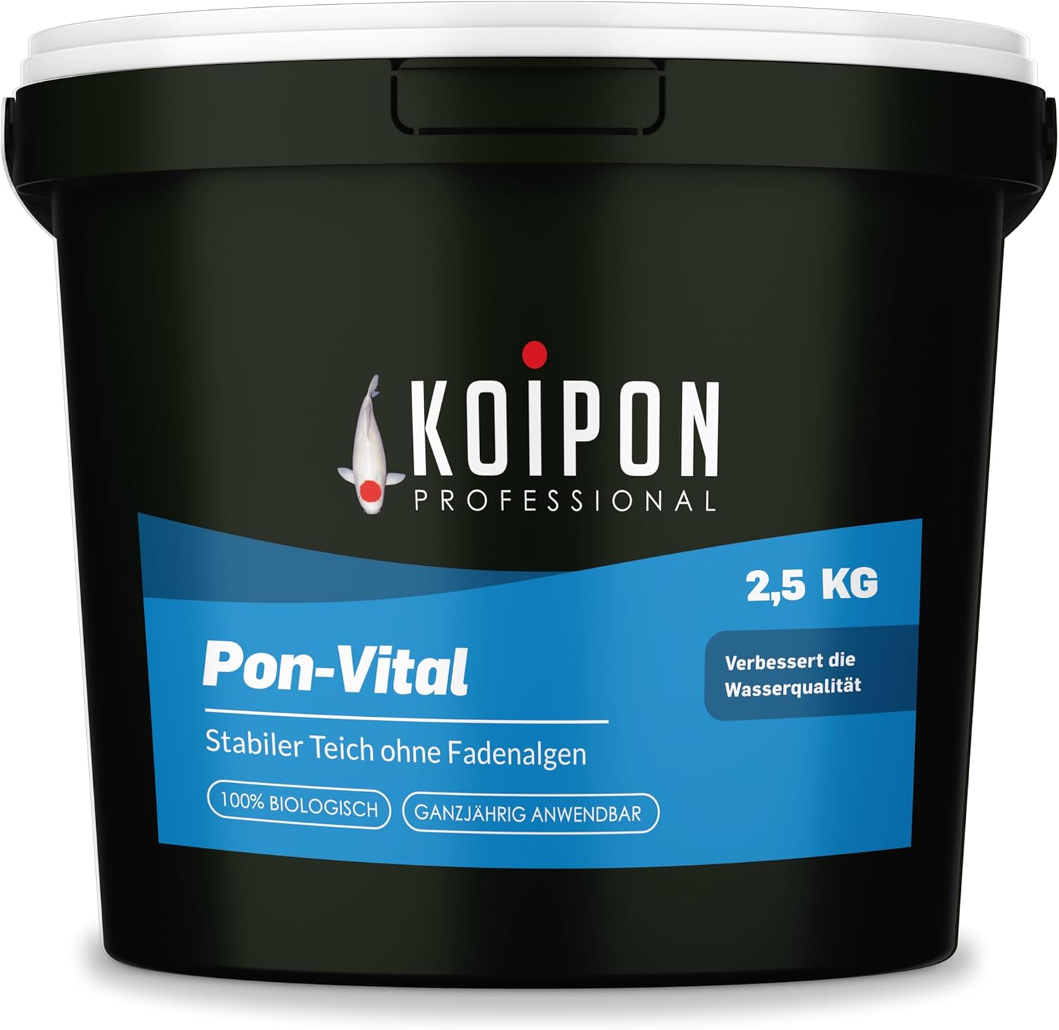 KOIPON Pon-Vital 25 kg, Die 100% biologische Alternative zum Fadenalgenvernichter gegen Algenwachstum und Fadenalgen im Gartenteich