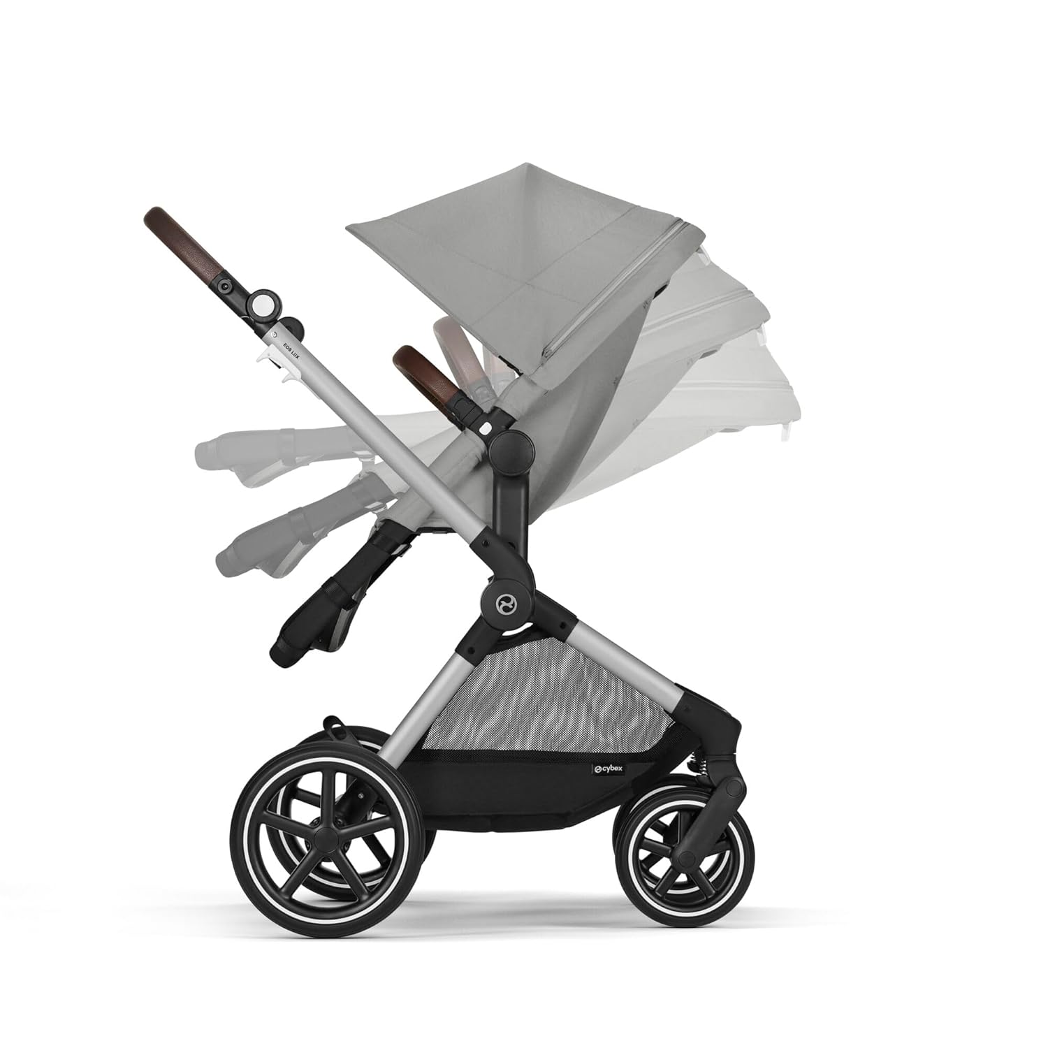 CYBEX Gold Kinderwagen EOS Lux 2-in-1, Reisesystem, Ab Geburt bis 22 kg (ca. 4 Jahre), Moon Black