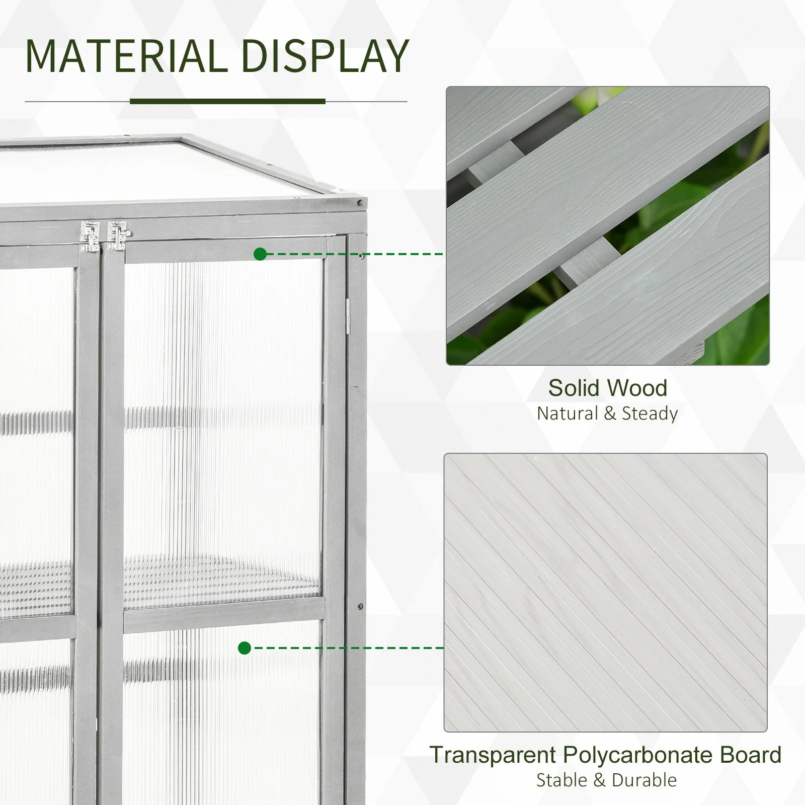 2025 Outsunny Koude Kas van Hout met Polycarbonaatpanelen voor Tuin en Teelt van Bloemen en Groenten