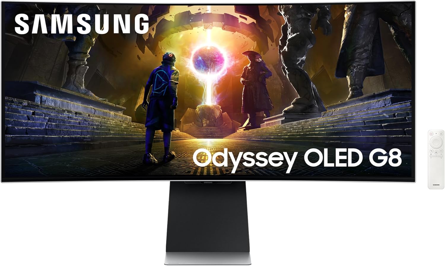 Odyssey G85SD Curved Gaming Monitor, 34 Zoll, Bildschirm mit QD-OLED-Panel, UWQHD, 3440 x 1440 Pixel, AMD Freesync Premium Pro, Reaktionszeit 0,03 ms, Bildwiederholrate 175 Hz, LS34DG850SUXEN