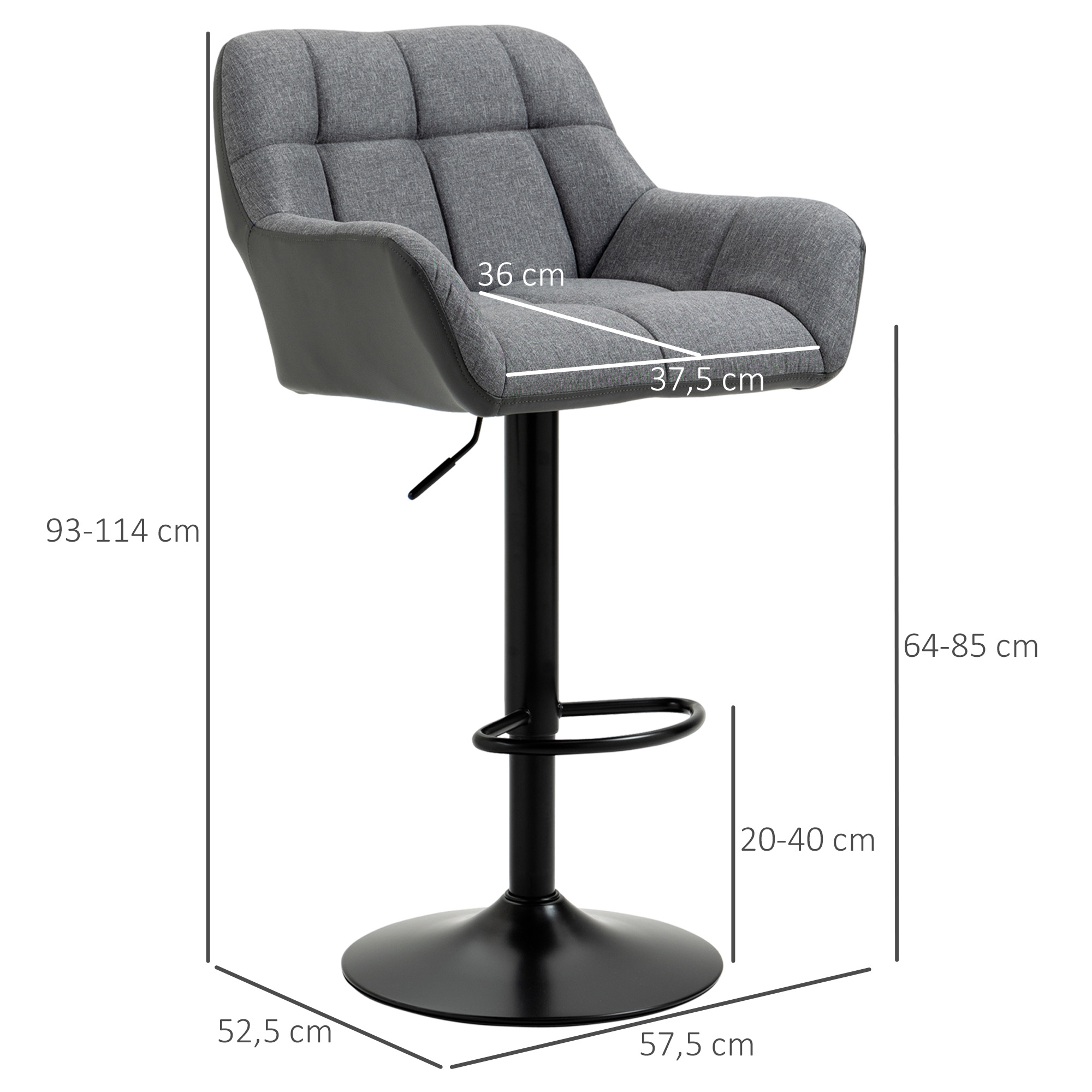 barkrukken, set van 2, tegenkrukken, in hoogte verstelbaar, draaibaar, in retro-design