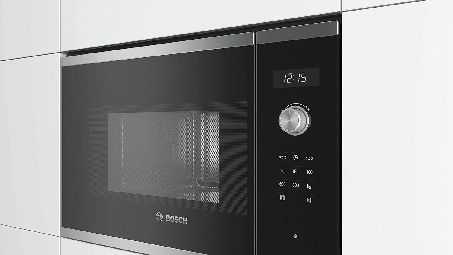 BFL524MS0 Serie 6 Einbau-Mikrowelle, 38 x 60 cm, 800 W, Drehteller 25,5cm, Türanschlag Links, AutoPilot 7 7 Automatikprogramme, Reinigungsunterstützung, LED-Touchdisplay, Edelstahl