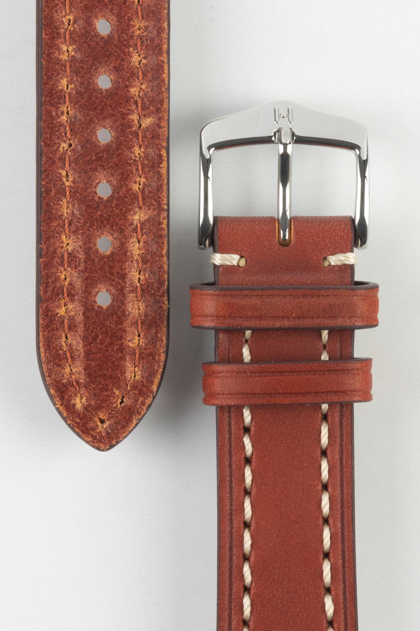 Hirsch LIBERTY Leather Watch Strap in GOLD BROWN