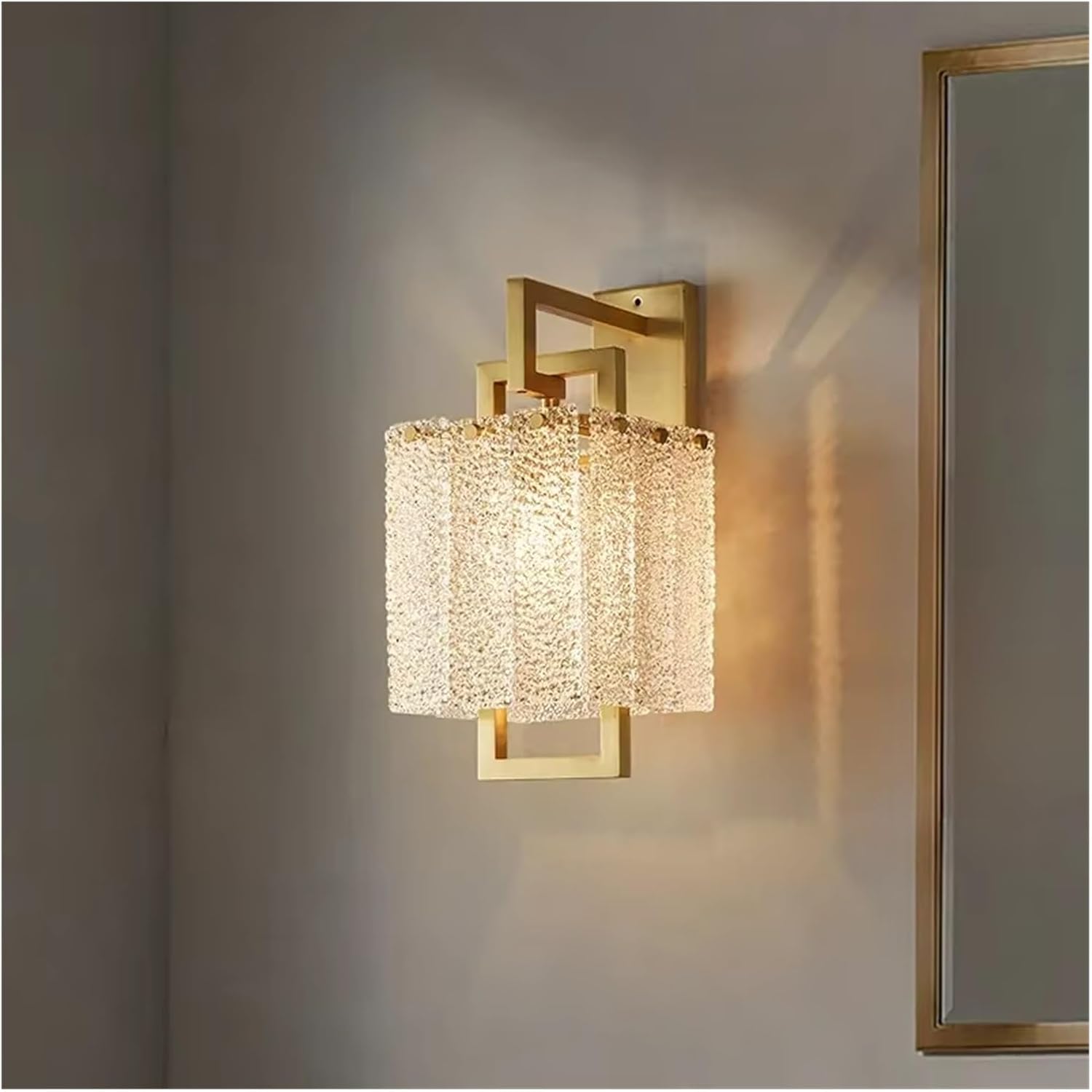 Nordische Kristall-Wandleuchte, Wohnzimmerleuchte, Wandleuchte Für Schlafzimmer, Nachttischleuchte, Badezimmerleuchte, Spiegelleuchte, Eingangsbereich, Flurleuc,Warm White-22 * 17 * 37cm