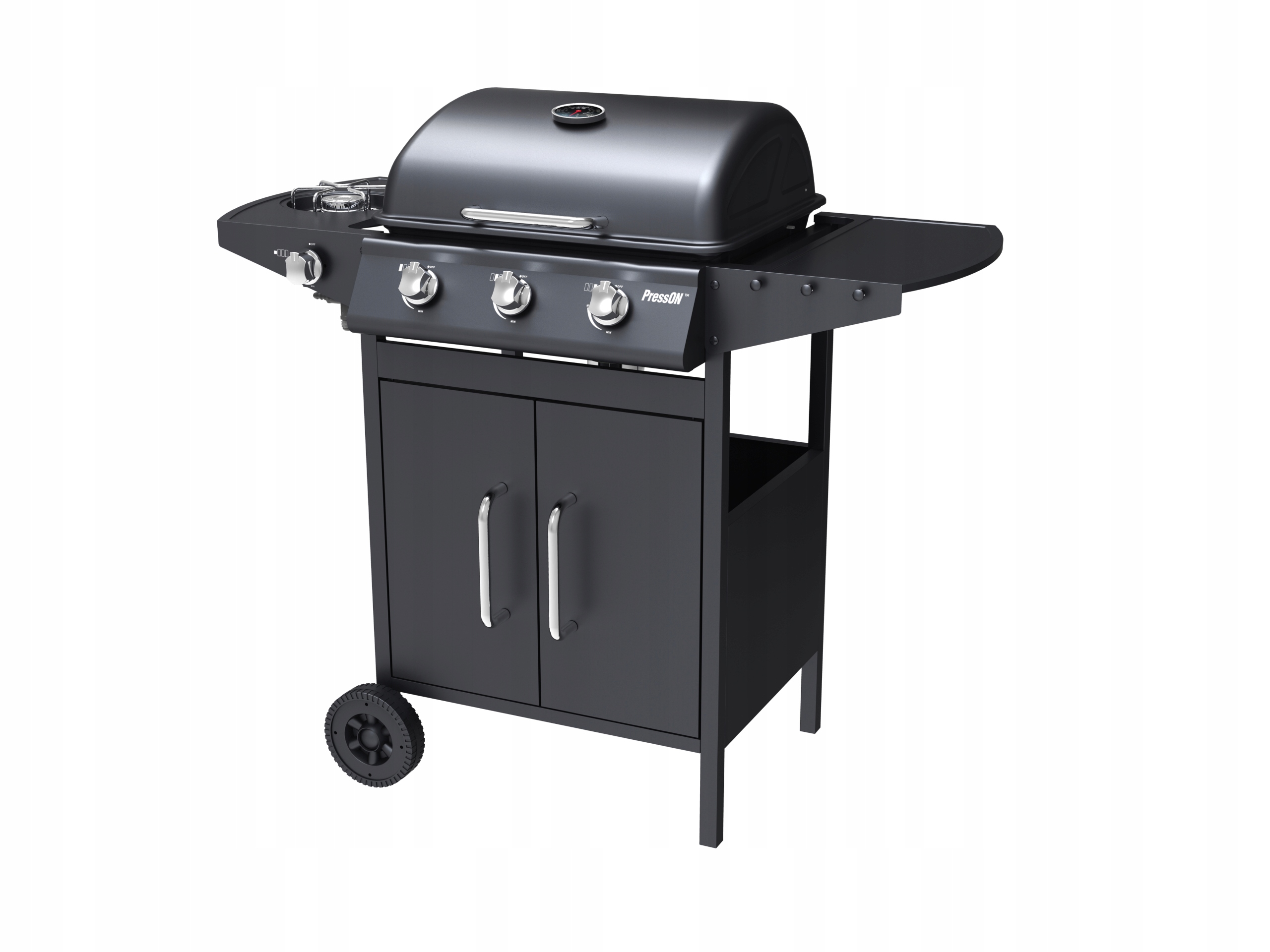 GRILL GAZOWY OGRODOWY 3+1 11kW DUŻY RUSZT SZAFKA PALNIK BOCZNY TERMOMETR