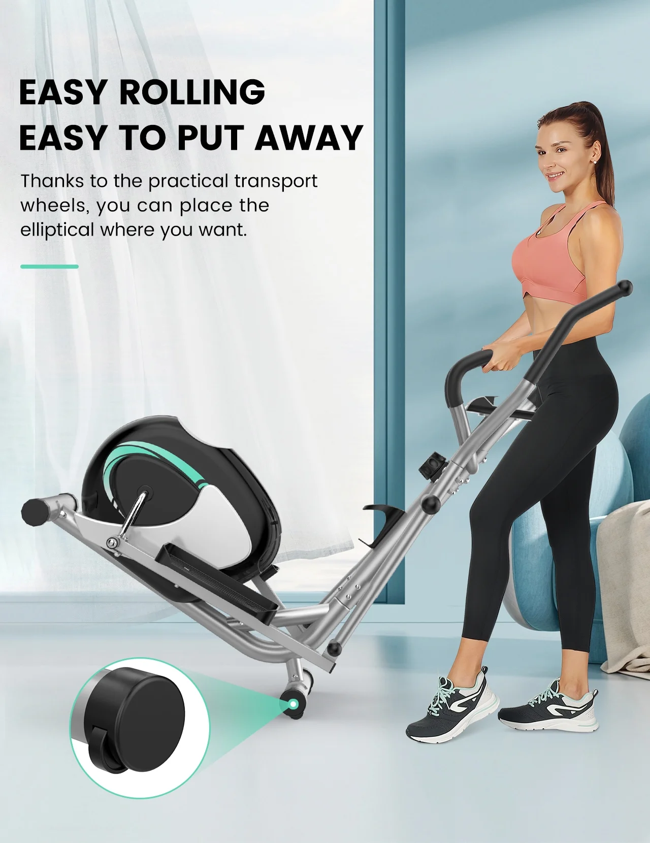 THERUN Ultra Quiet Magnetic Elliptical Trainer Exercise Machine
