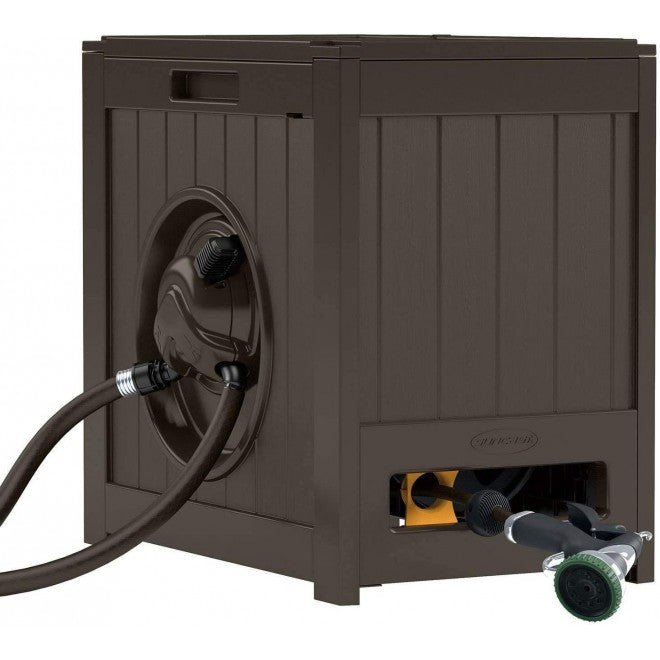 Suncast 125�� Aquawinder Automatische Terugspoel Wateraangedreven Tuinslanghaspel, Java (Set van 2)