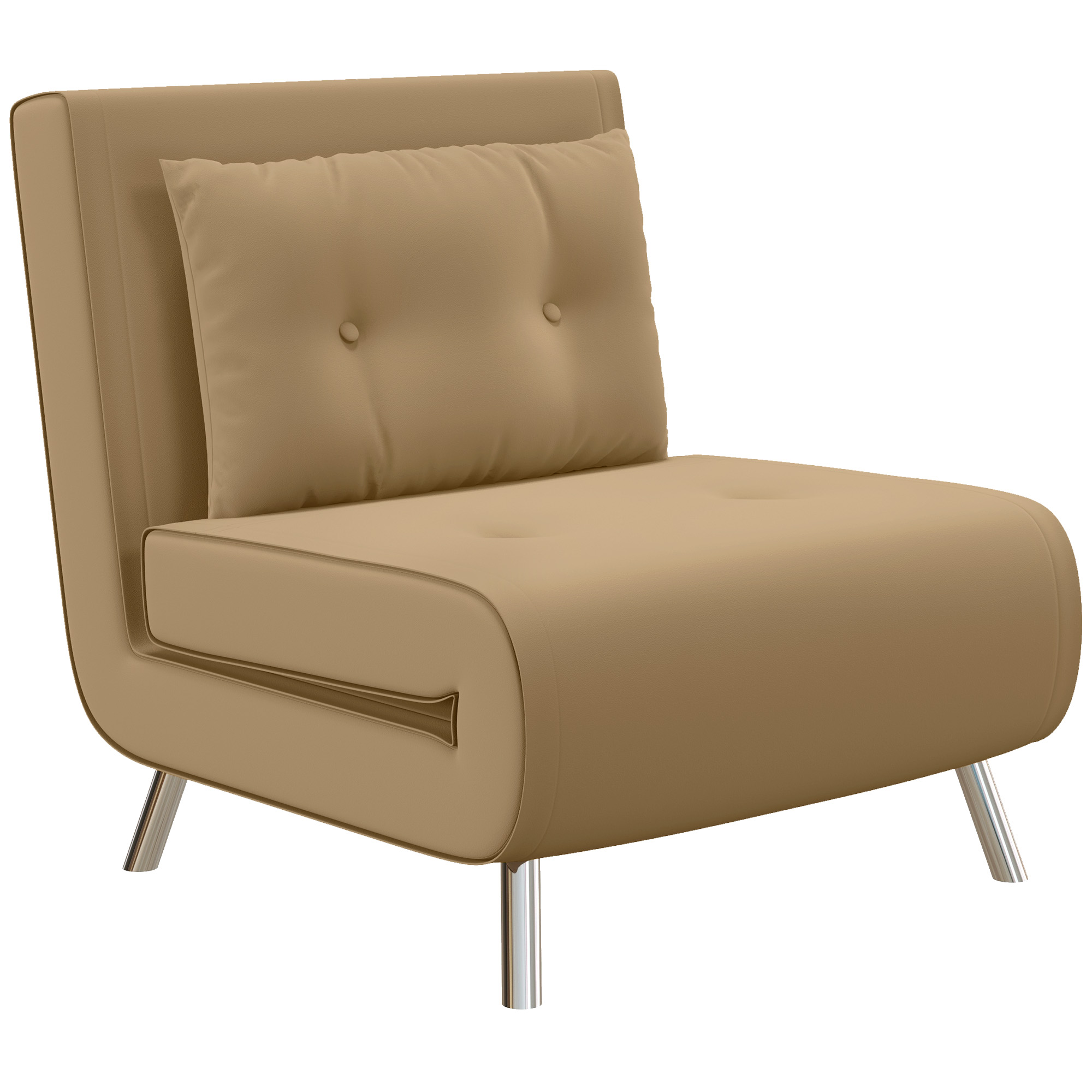 Ligstoel Stoel met Ligfunctie Slaapstoel, Knoopsgatensteek, Linnenlook, 77 cm x 88 cm x 83 cm, Bruin