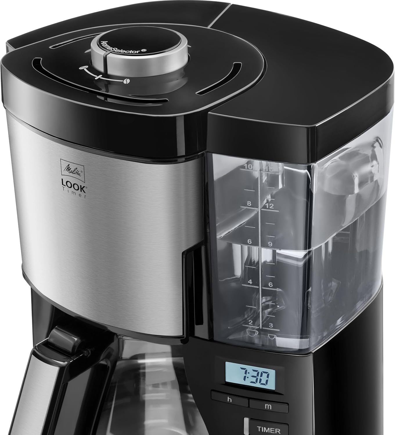 Melitta Look Timer - Filterkaffeemaschine - Thermokanne - Timer Funktion - Tropfstopp - 10 Tassen - Schwarz (1025-18)