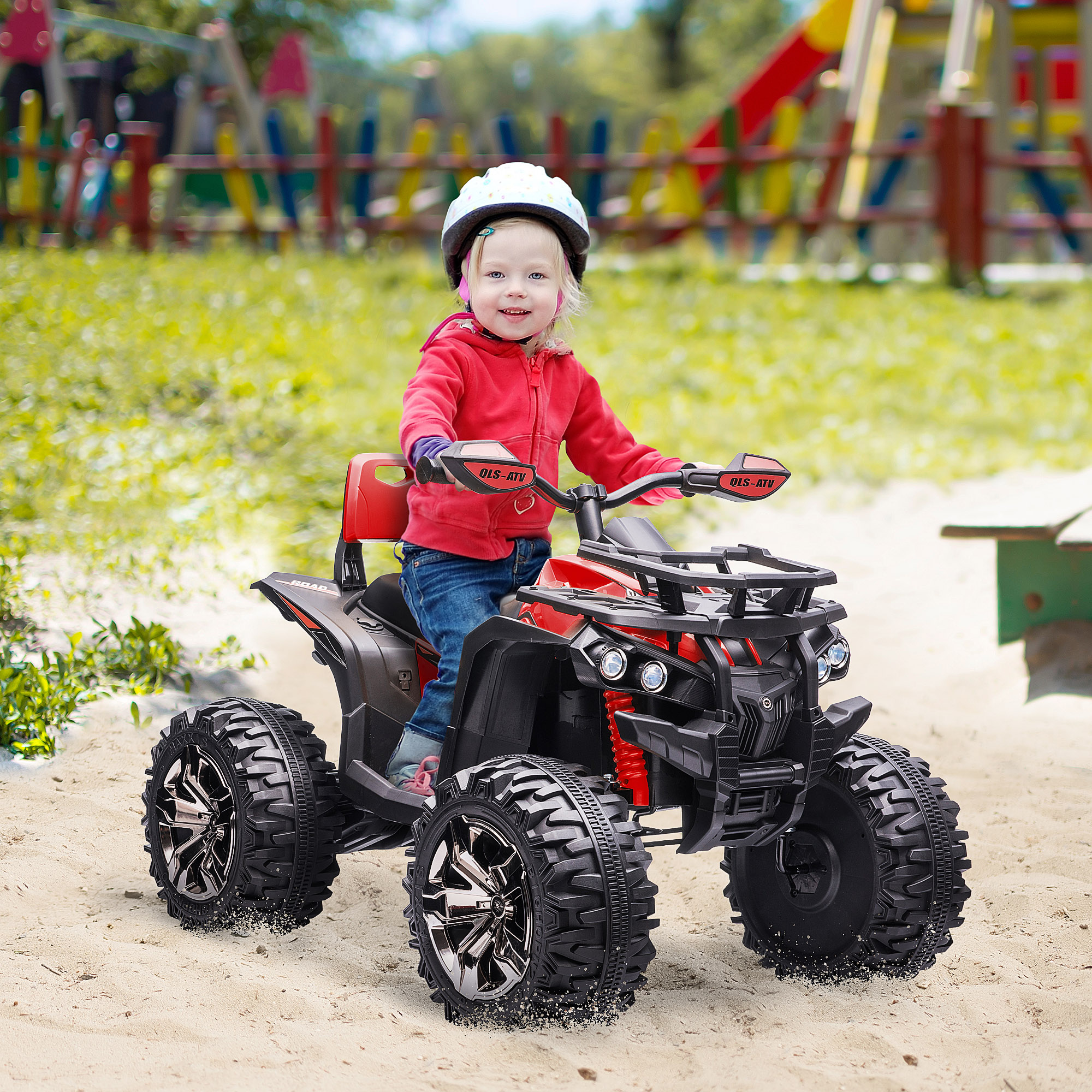 Elektrische kinderquad kindermotor 3-8 km/u 45 minuten bedrijfstijd LED-licht