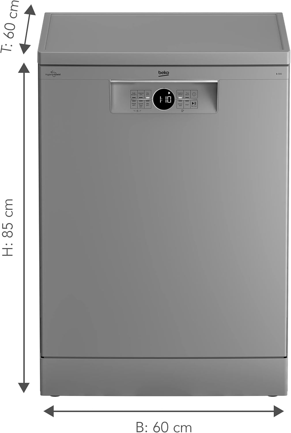 Beko BDFN26420W b300 freistehender Geschirrspüler, unterbaufhig, Platz für 14 Magedecke, Pro  Inverter Motor, TrayWash, HygieneIntense, 6 Programme, WaterSafe+, Wei