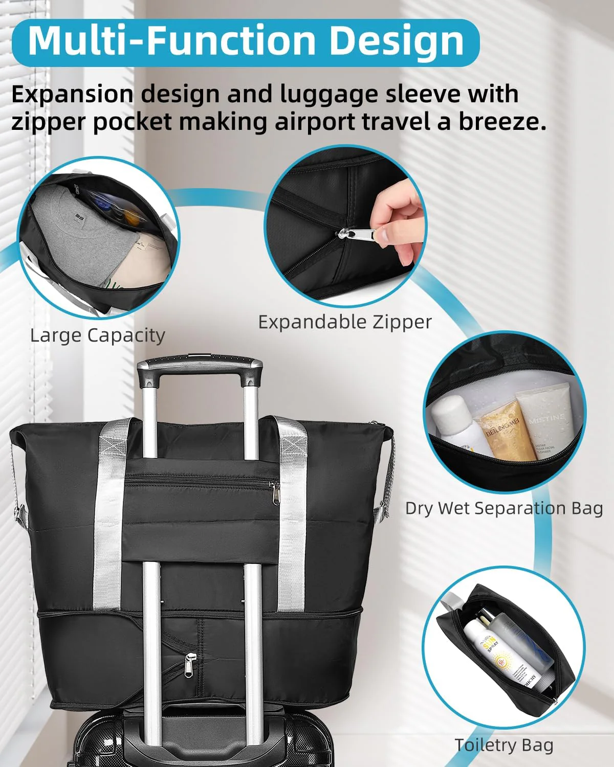 6-piece luggage set, expandable hardshell suitcase set with spinner wheels, lightweight rolling luggage set