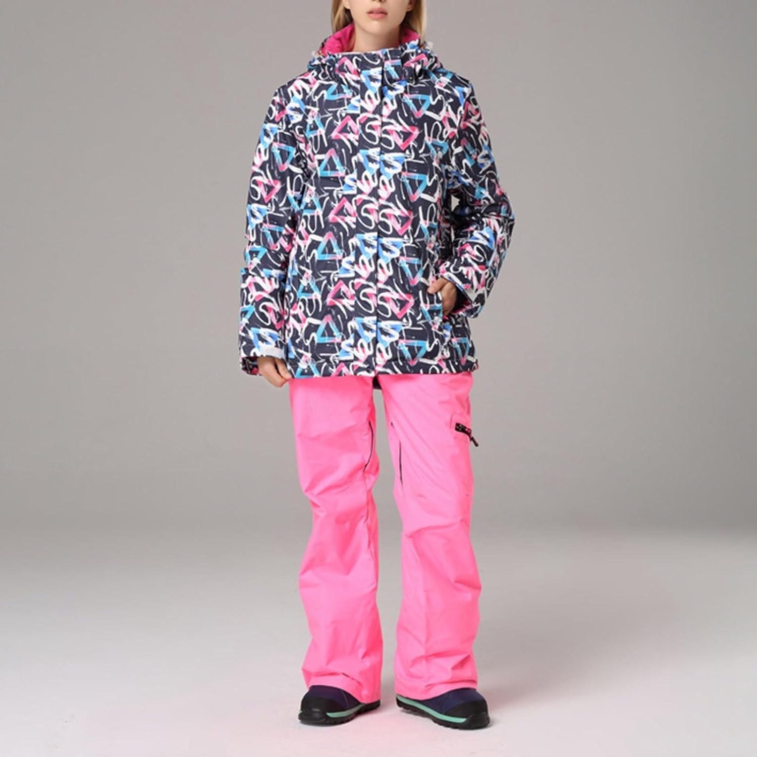 Skianzug Damen, Schneeanzug Damen 2 Teilig Skijacke + Skihose Skianzug Winddichte Wasserdichte Schnee Skifahren Sätze Winter Warm Skianzug Outdoor Sport Wandern Snowboards Skisuit