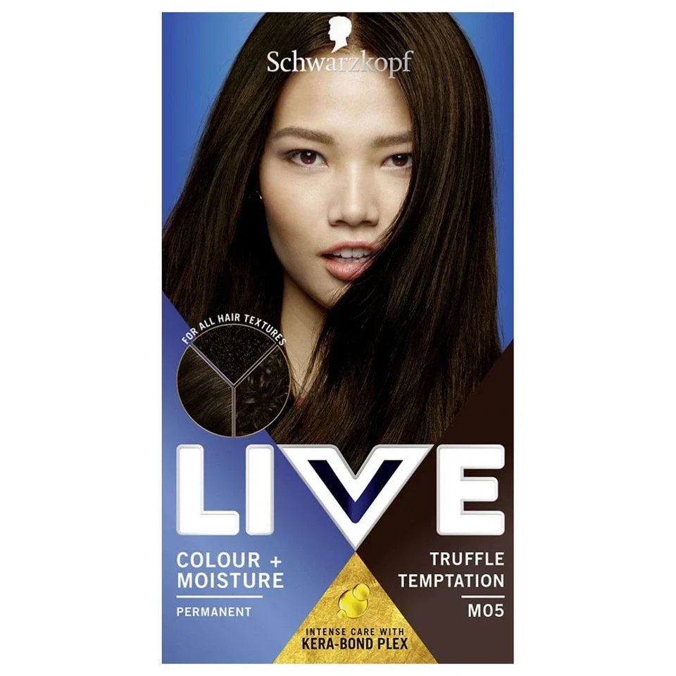 2x Schwarzkopf LIVE Colour  Moisture Permanent Hair Dye a?? M05 Truffle Temptation | Intense Shine & Hydration