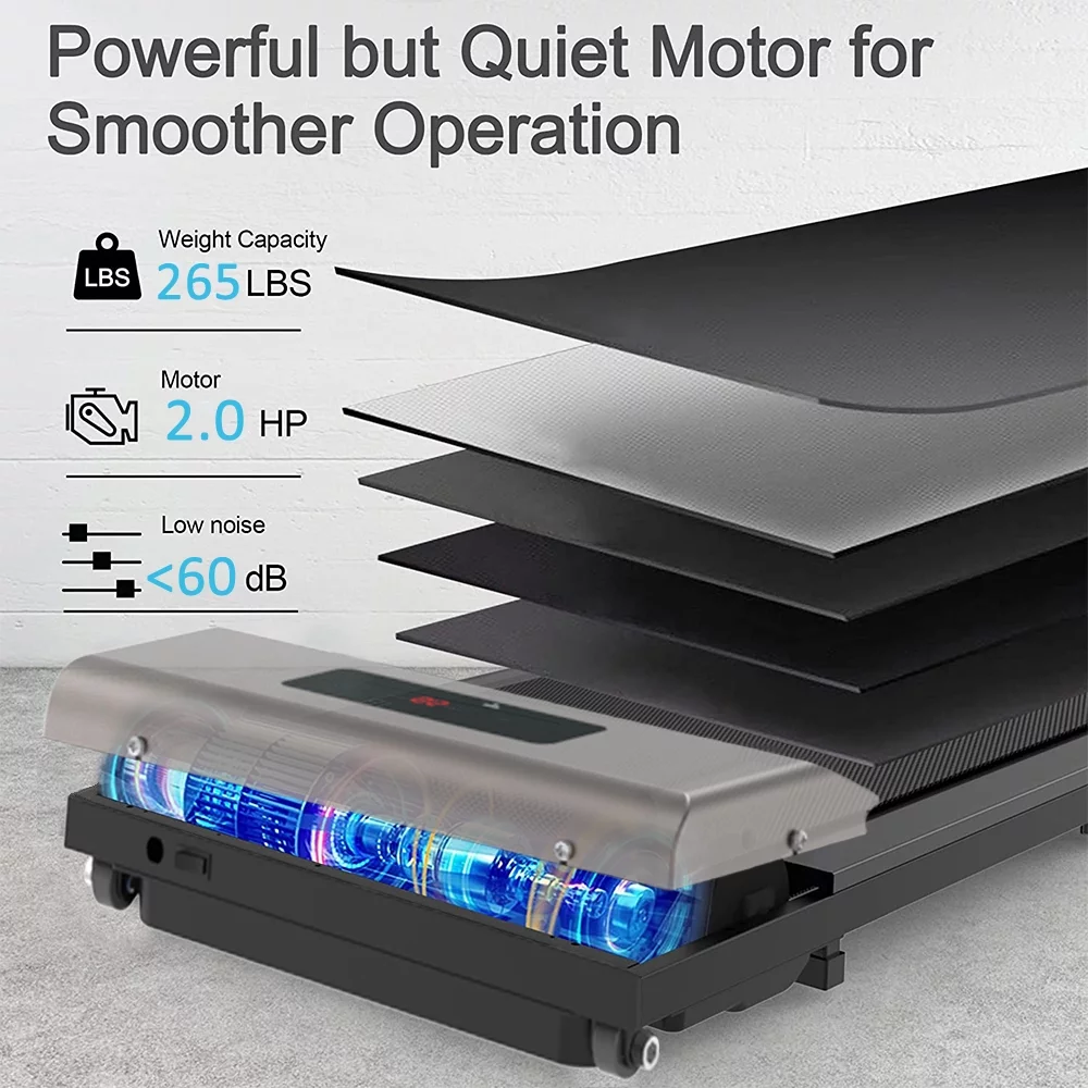 Bigzzia Walking Pad Under Desk Treadmill, Treadmills with Remote Control & LCD Display for Home Office, 265 lbs Max Weight, Pink