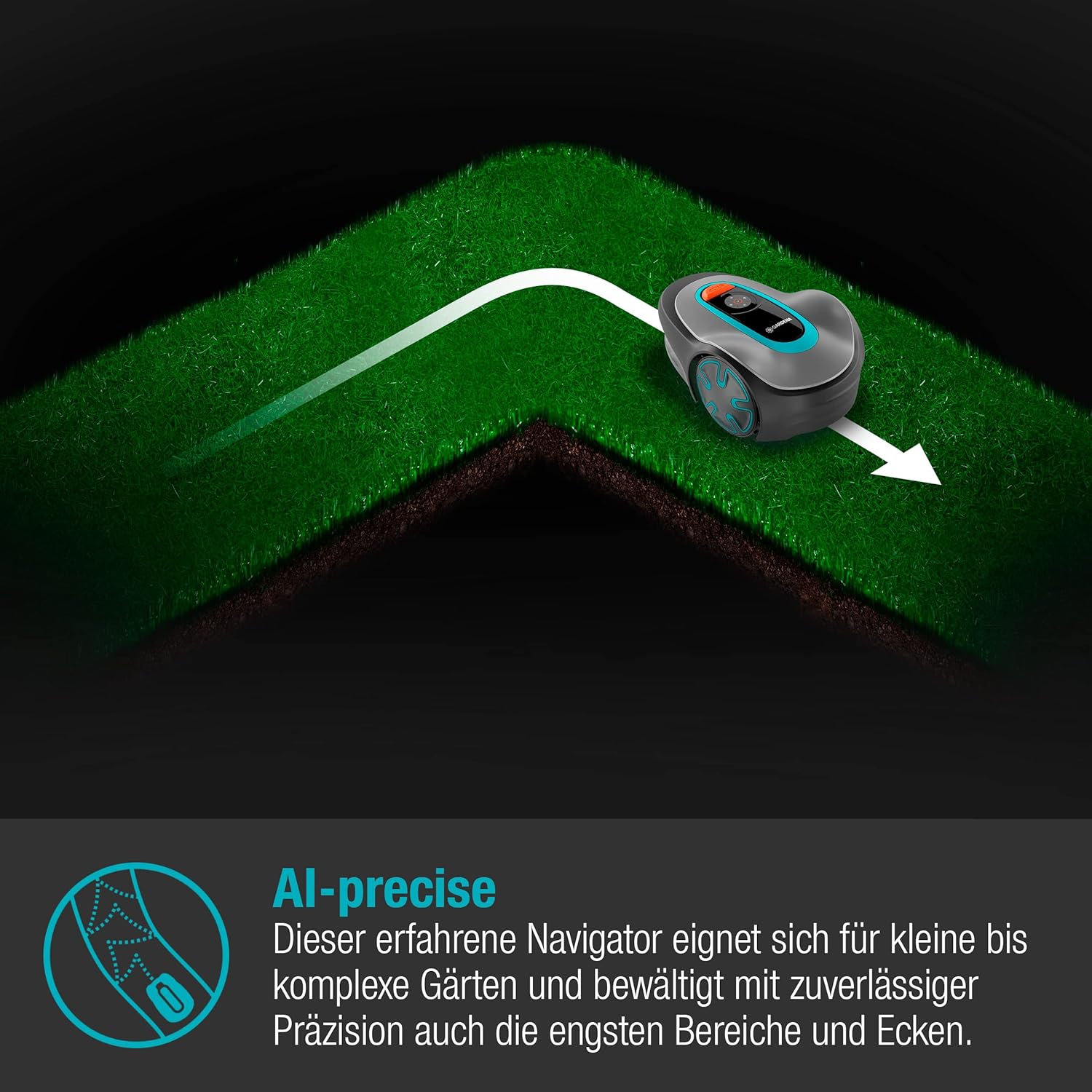 Gardena Mähroboter SILENO minimo 250 m2: intelligenter Rasenmäher mit optimaler Konnektivität, mit Gardena Bluetooth App programmierbar, DE-Version (15201-20)
