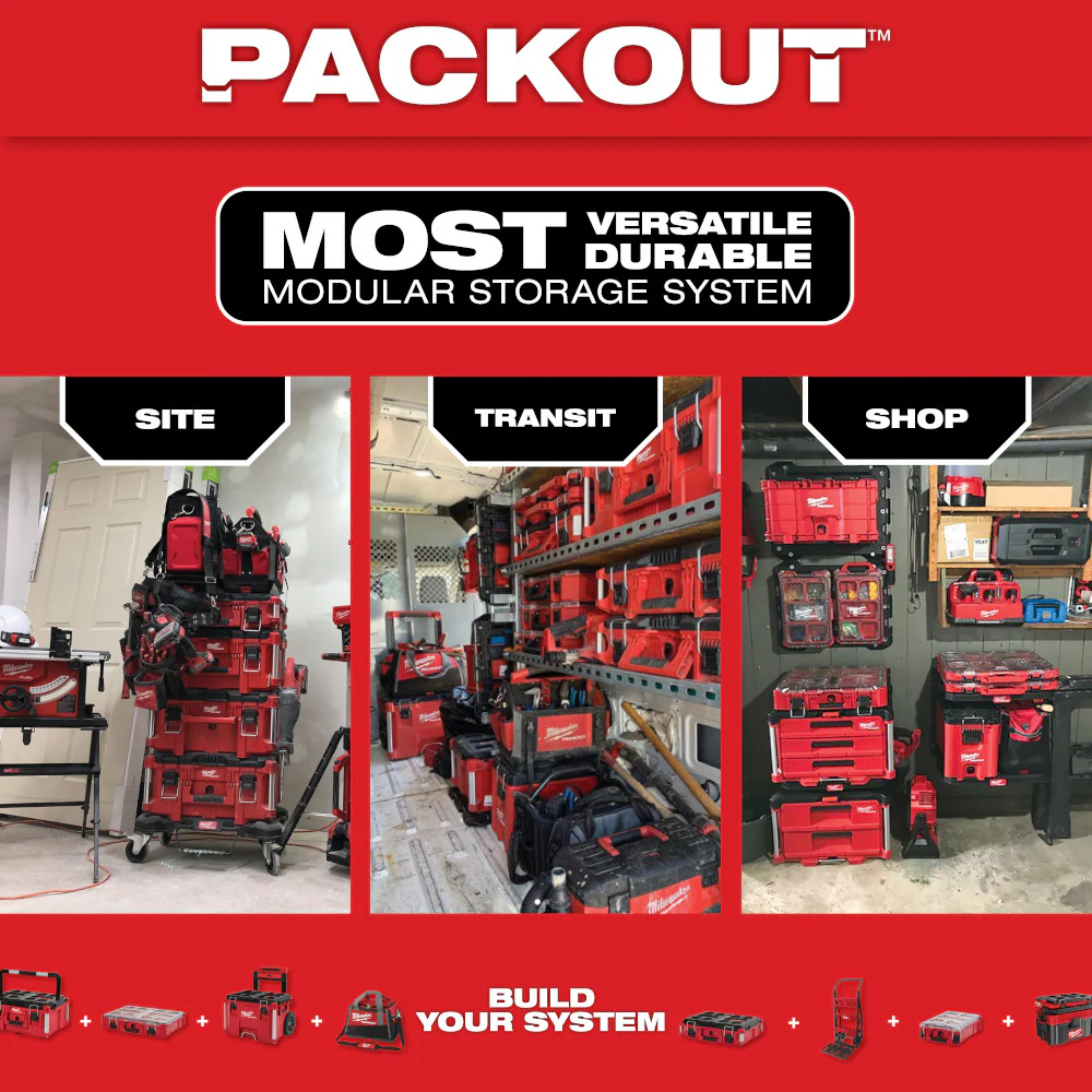 2025 Milwaukee 48-22-8447 3-Laden Multi-Diepte Gereedschapskist PACKOUT