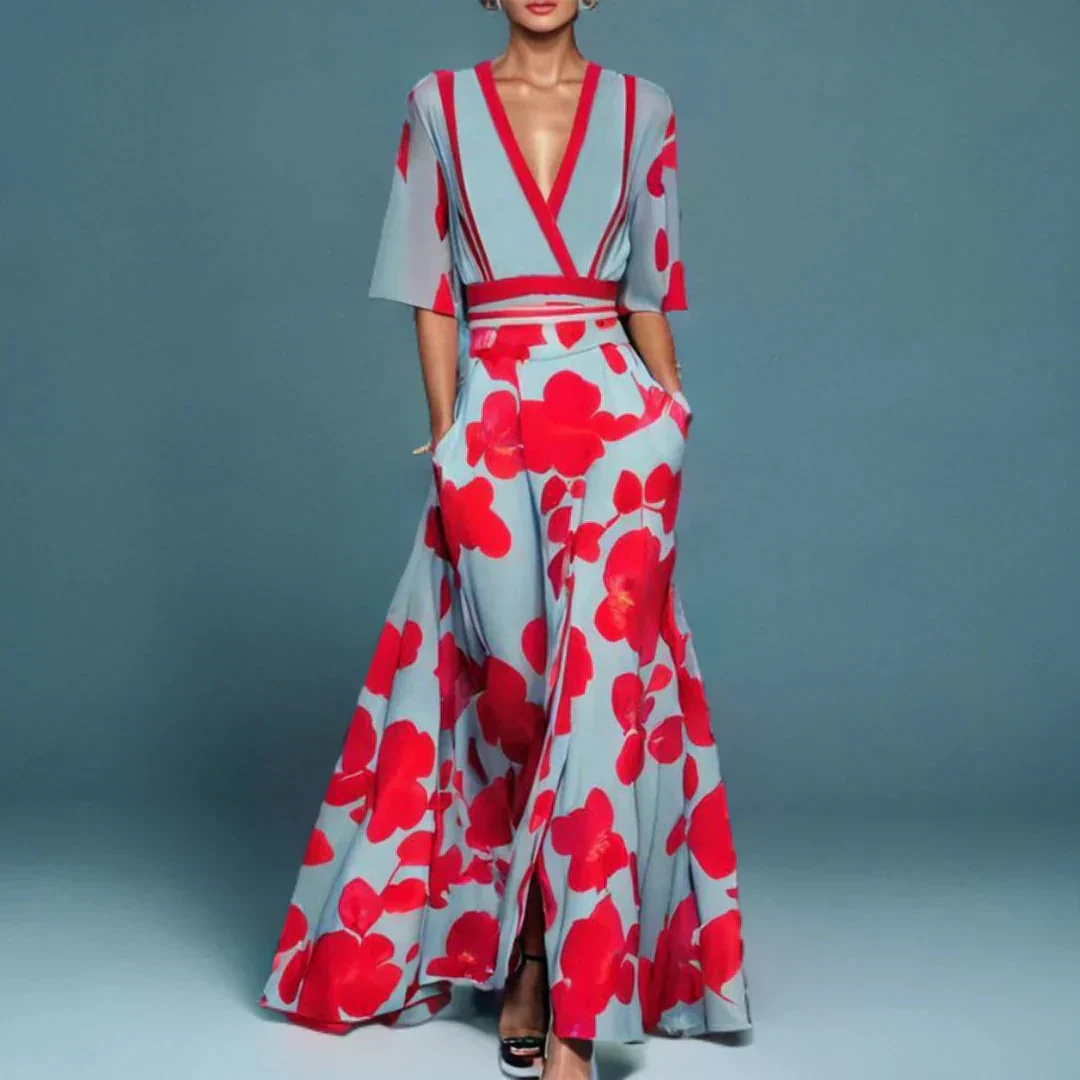 Florales Wickel-Maxikleid