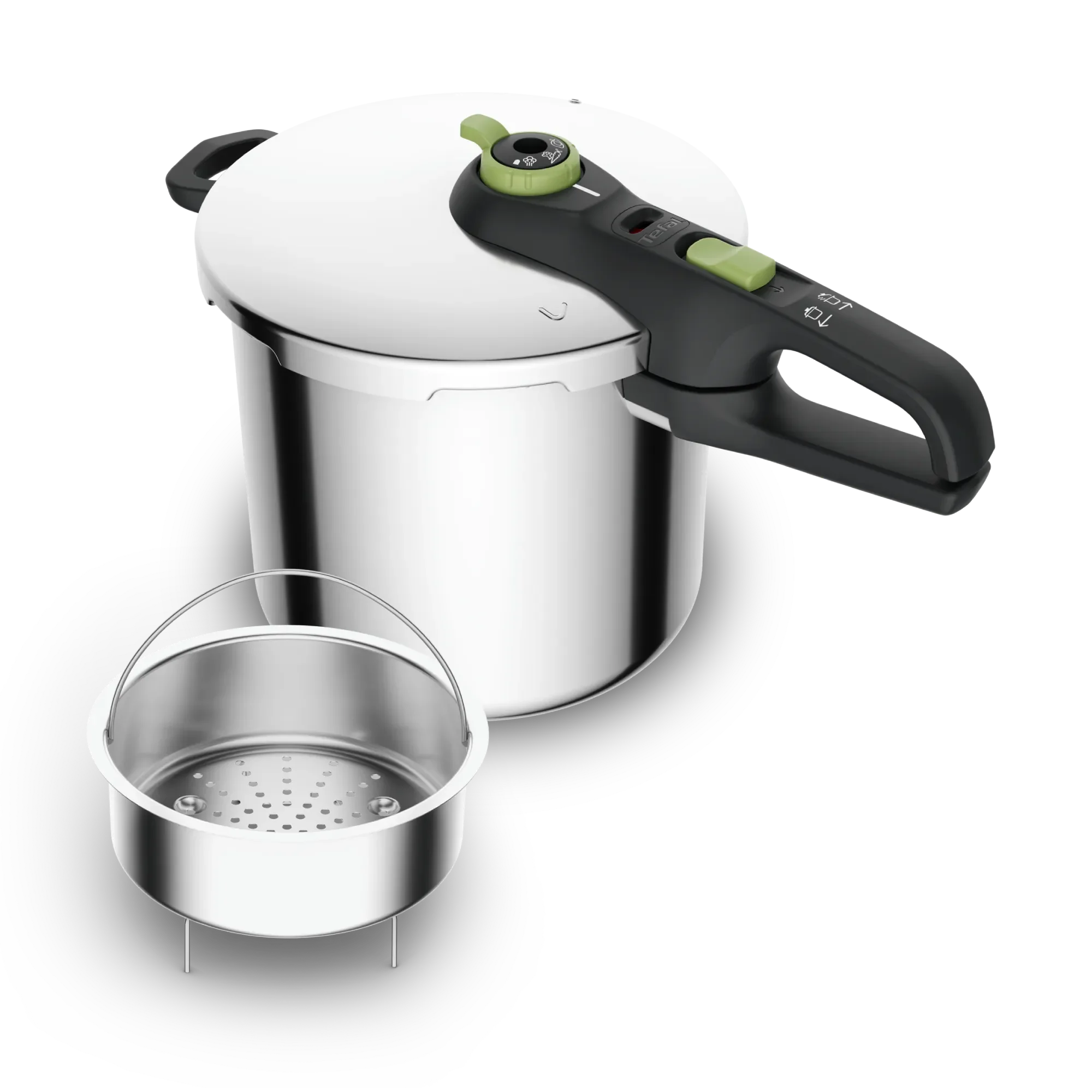 Tefal Secure Trendy inductiegeschikte snelkookpan van roestvrij staal, 8L