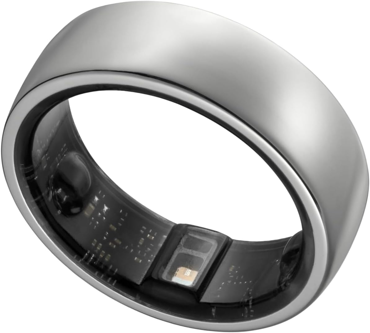 Smart Ring, Aktivitätstracker, Schlafring, Fitness-Tracking, Stress-Tracker, Herzfrequenz, Meditation, Temperatur, Atemwege, Kein App-Abonnement, Damen, Herren, iOS, Android (Silber, 7)