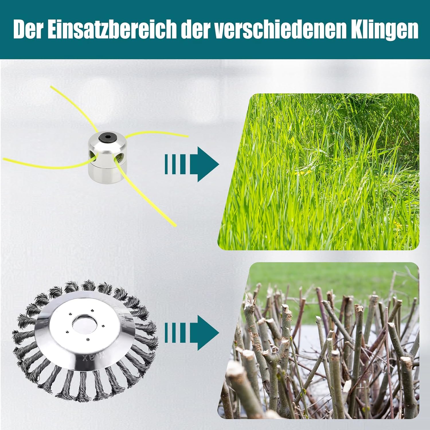 Akku Rasentrimmer mit 2 Akku, 16000mAh/21V 1000W Bürstenloser Akku Freischneider, Schnittdurchmesser 30cm, Multifunktion Rasenkantenschneider Akku für Rasen Garten Beschneiden - E-Edge