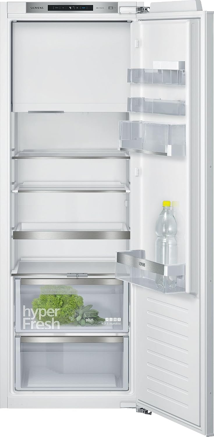 Siemens KI72LADE0 iQ500 Einbau-Kühlschrank mit Gefrierfach, 174 kWh pro Jahr, 248 L, hyperFresh Plus, LED Beleuchtung, superCooling, Flachscharnier