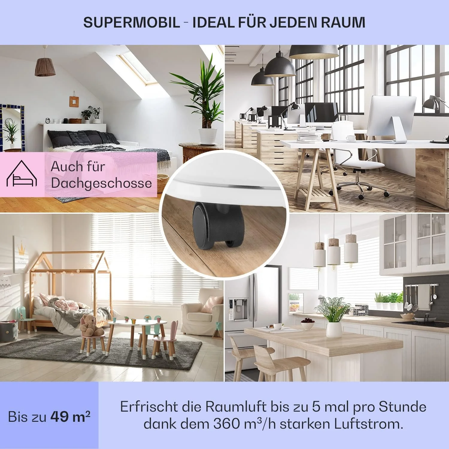 Klarstein Mobiele Airconditioner met Afvoerslang, 3-in-1 Airco met Ventilator & Luchtontvochtiger, Kleine & Draagbare Airco voor Thuis & op Kantoor, 10000 BTU AC met Laag Verbruik