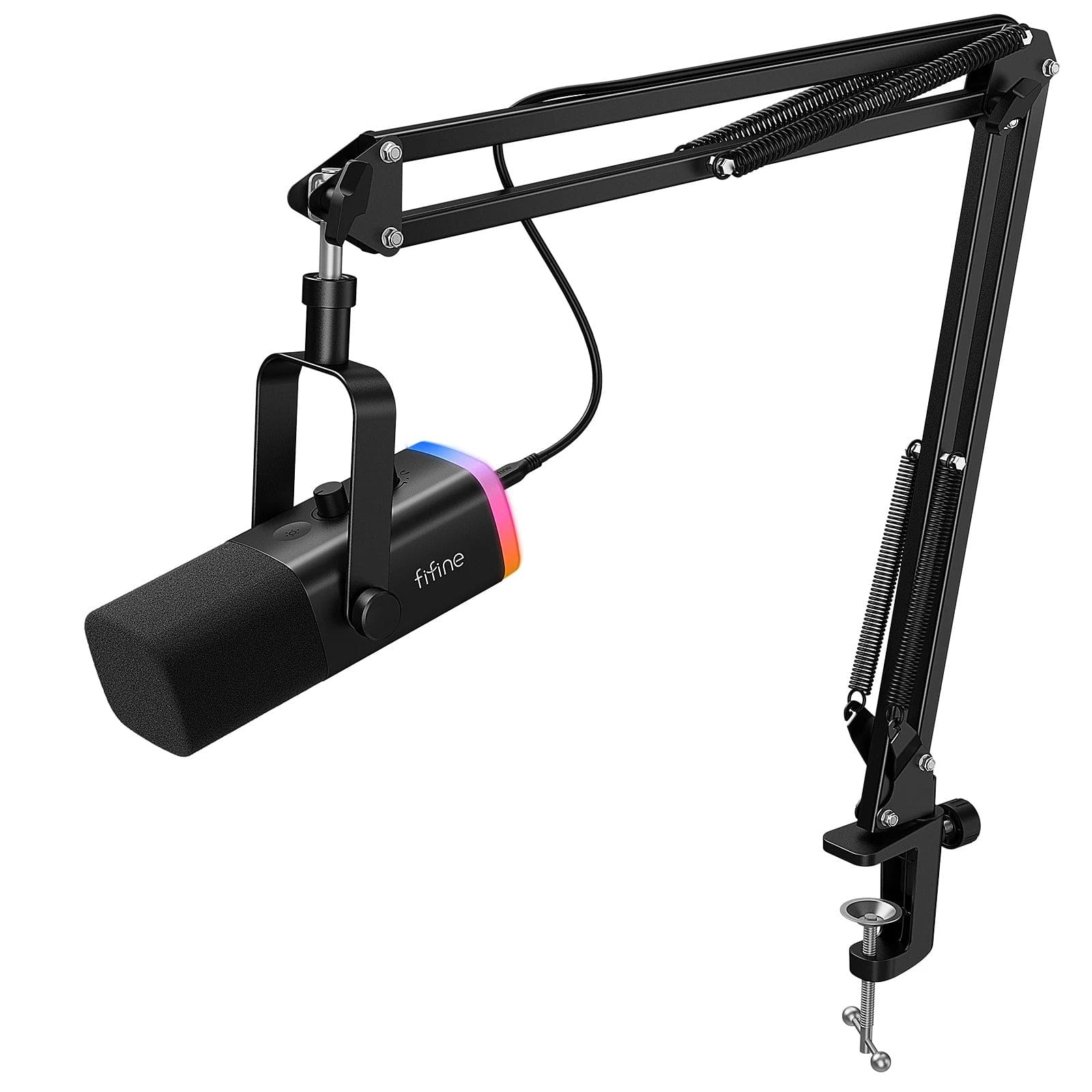 Dynamic USB XLR Microphone Kit with Boom Arm and RGB Light