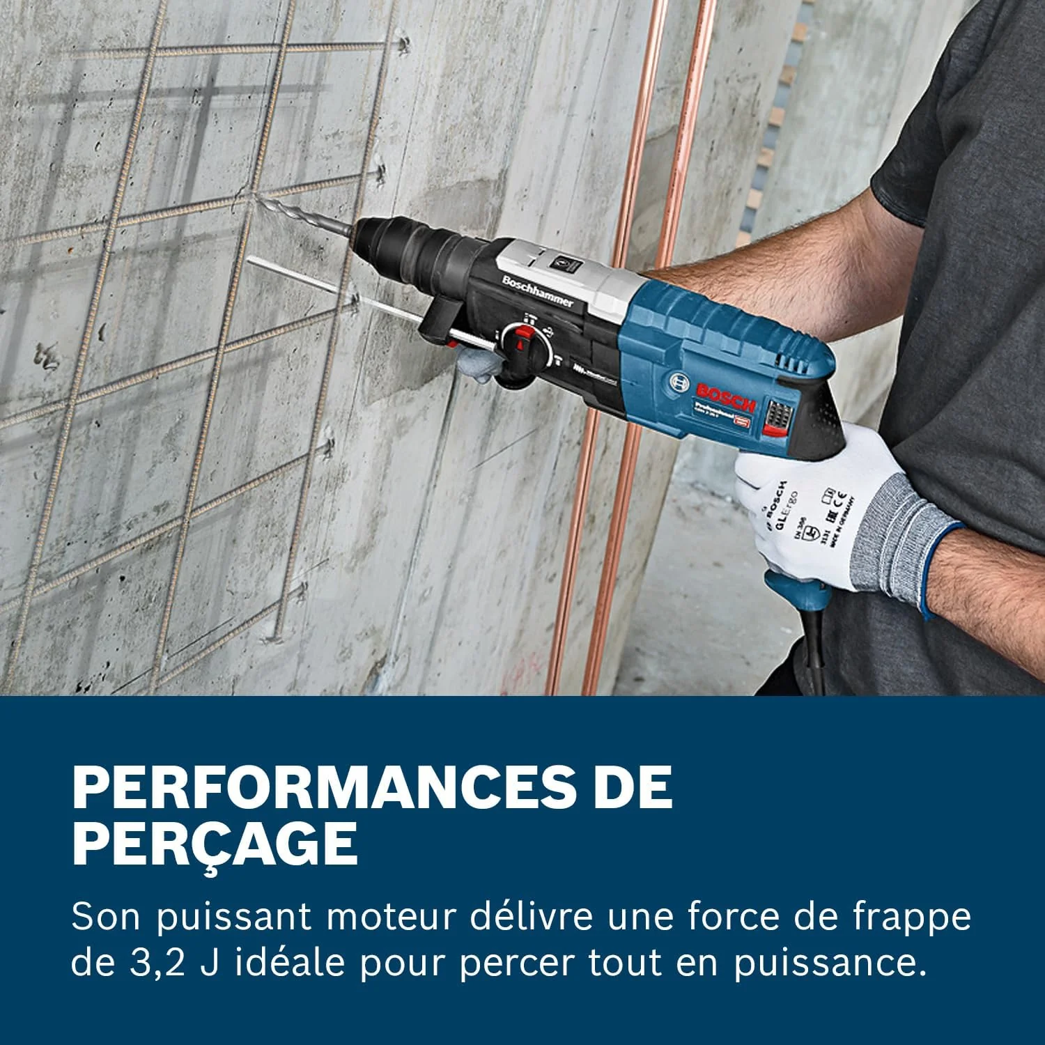 Bosch Professional martillo perforador GBH 2-28 F (potencia 880 W, Ø máx. de perforación en hormigón: 28 mm, incl. set de 6 cinceles, SDS plus, L-Case) - Set exclusivo de Amazon