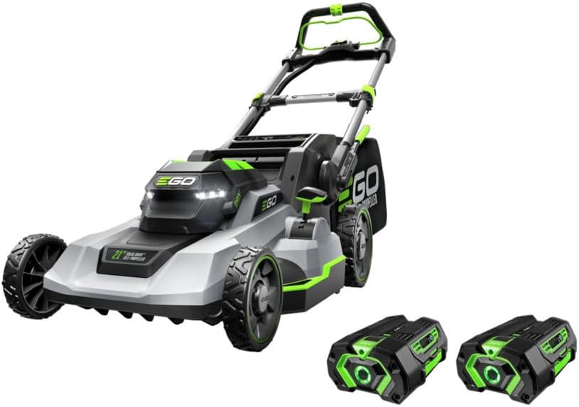 EGO Power+ 21-Inch 56V Self-Propelled Cordless Lawn Mower with 2x 4.0Ah Batteries & Rapid Charger, Black